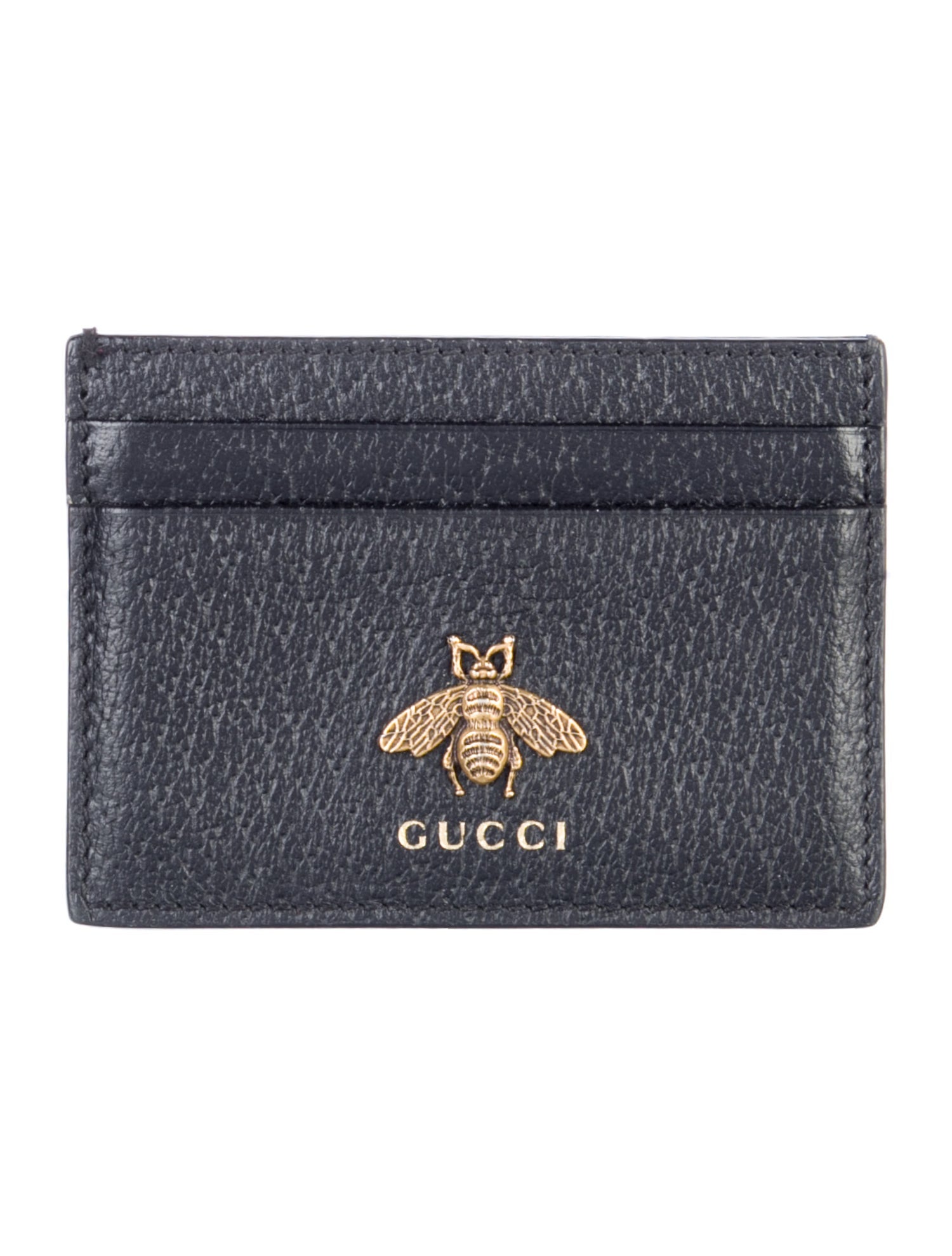 Gucci Bee Accent Leather Card Holder