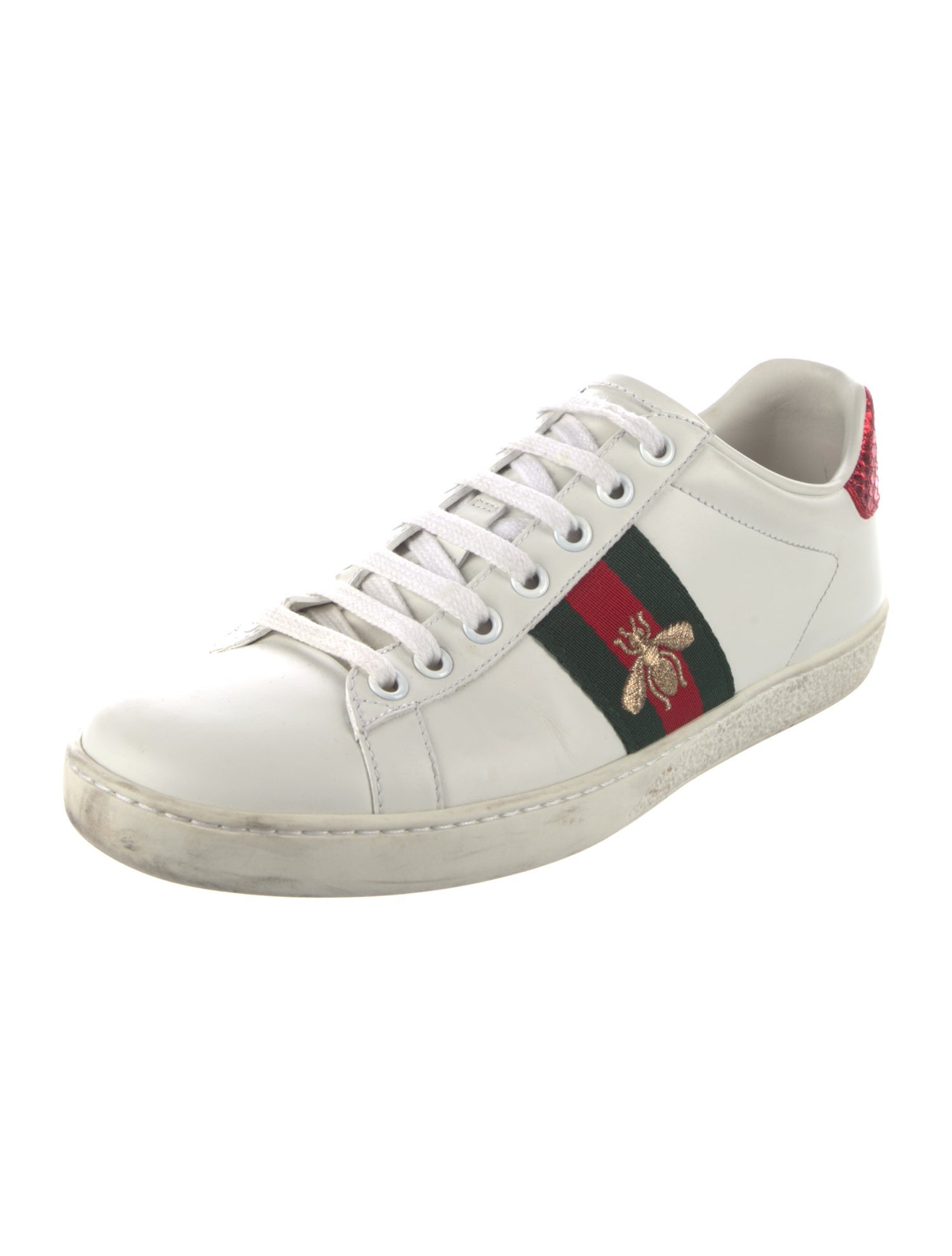 Gucci Web Accent Leather Sneakers