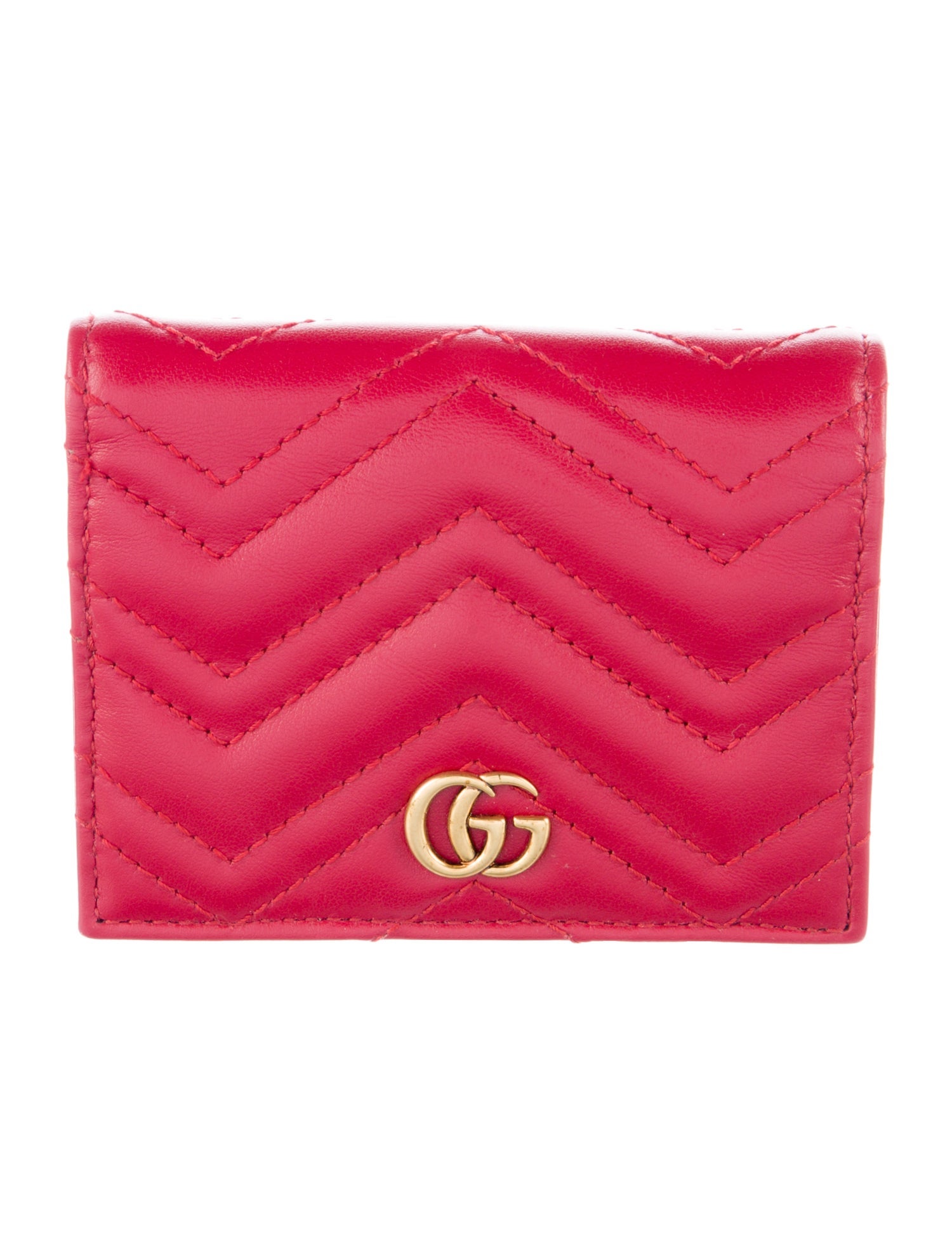 Gucci Double G Logo Leather Compact Wallet