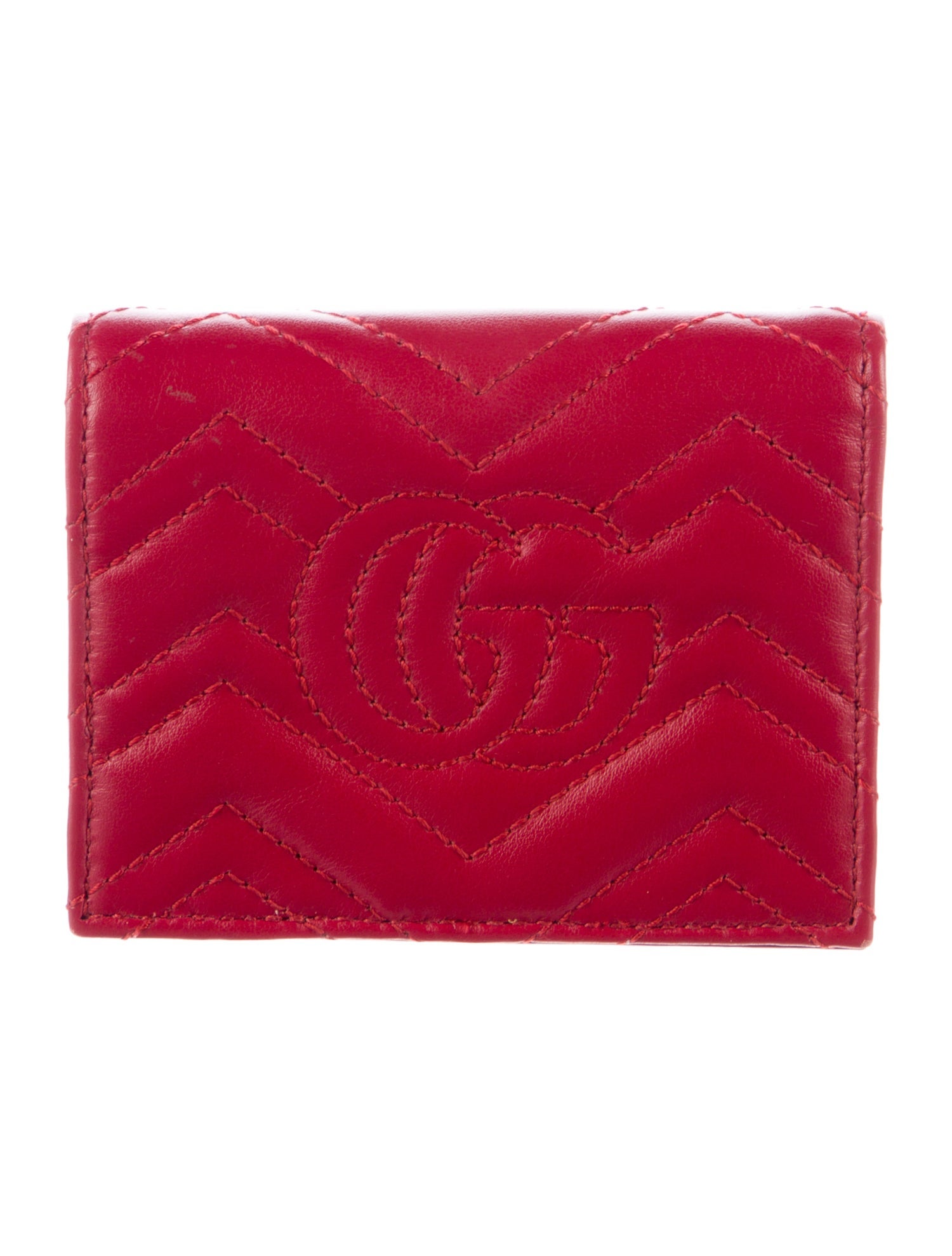 Gucci Double G Logo Leather Compact Wallet