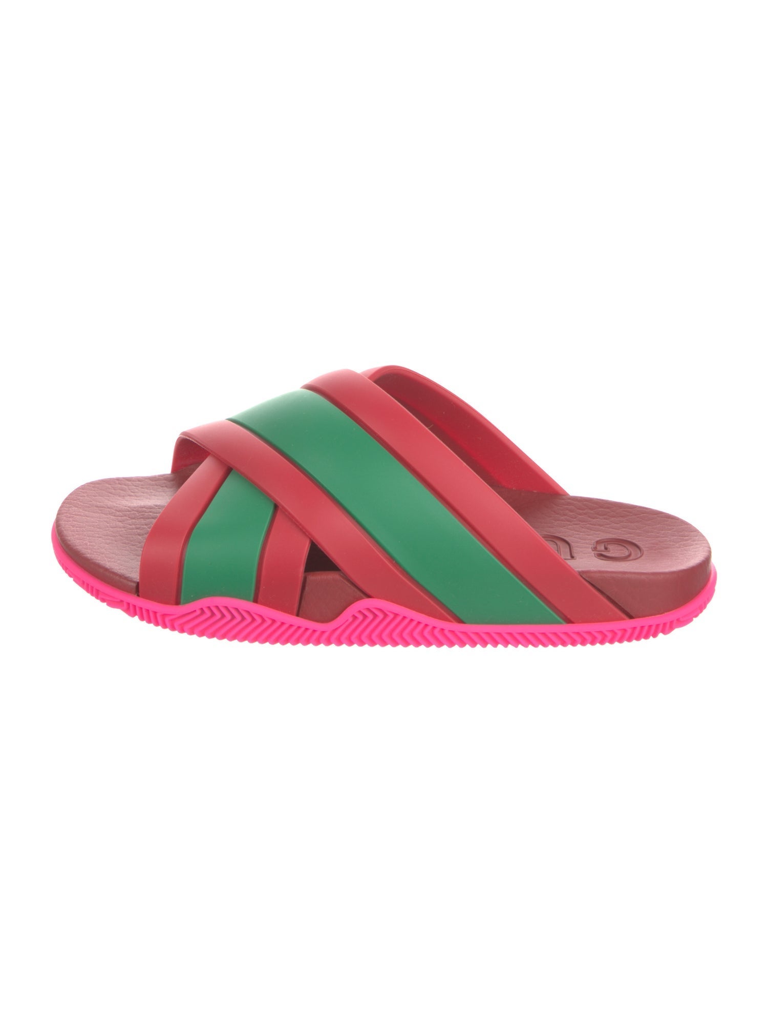 Gucci Rubber Colorblock Pattern Slides