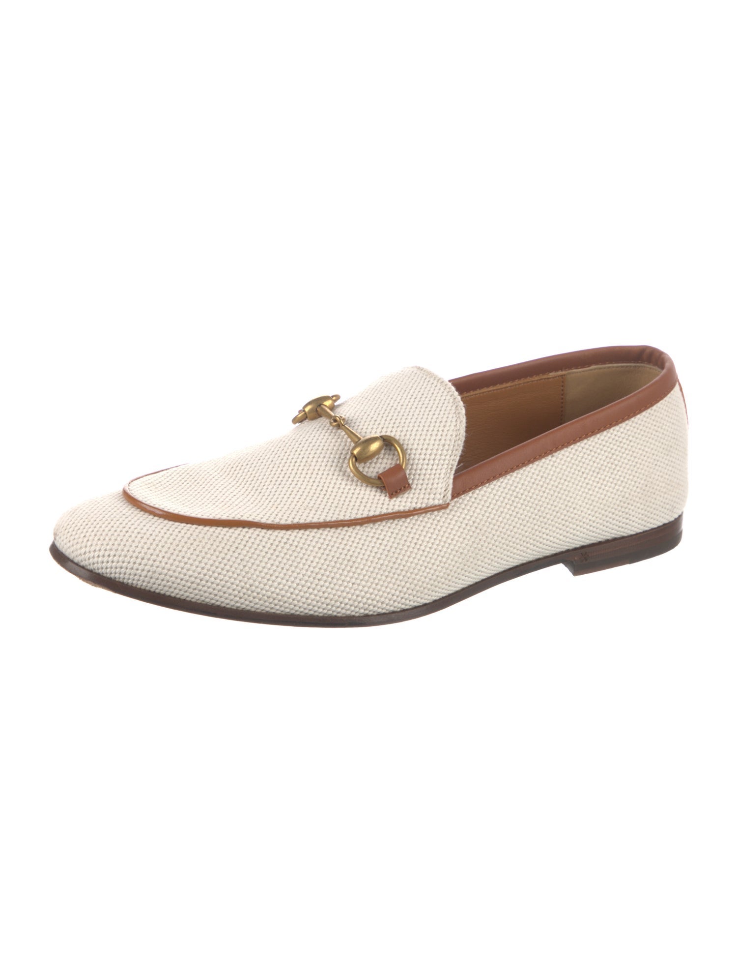 Gucci Horsebit Accent Canvas Loafers