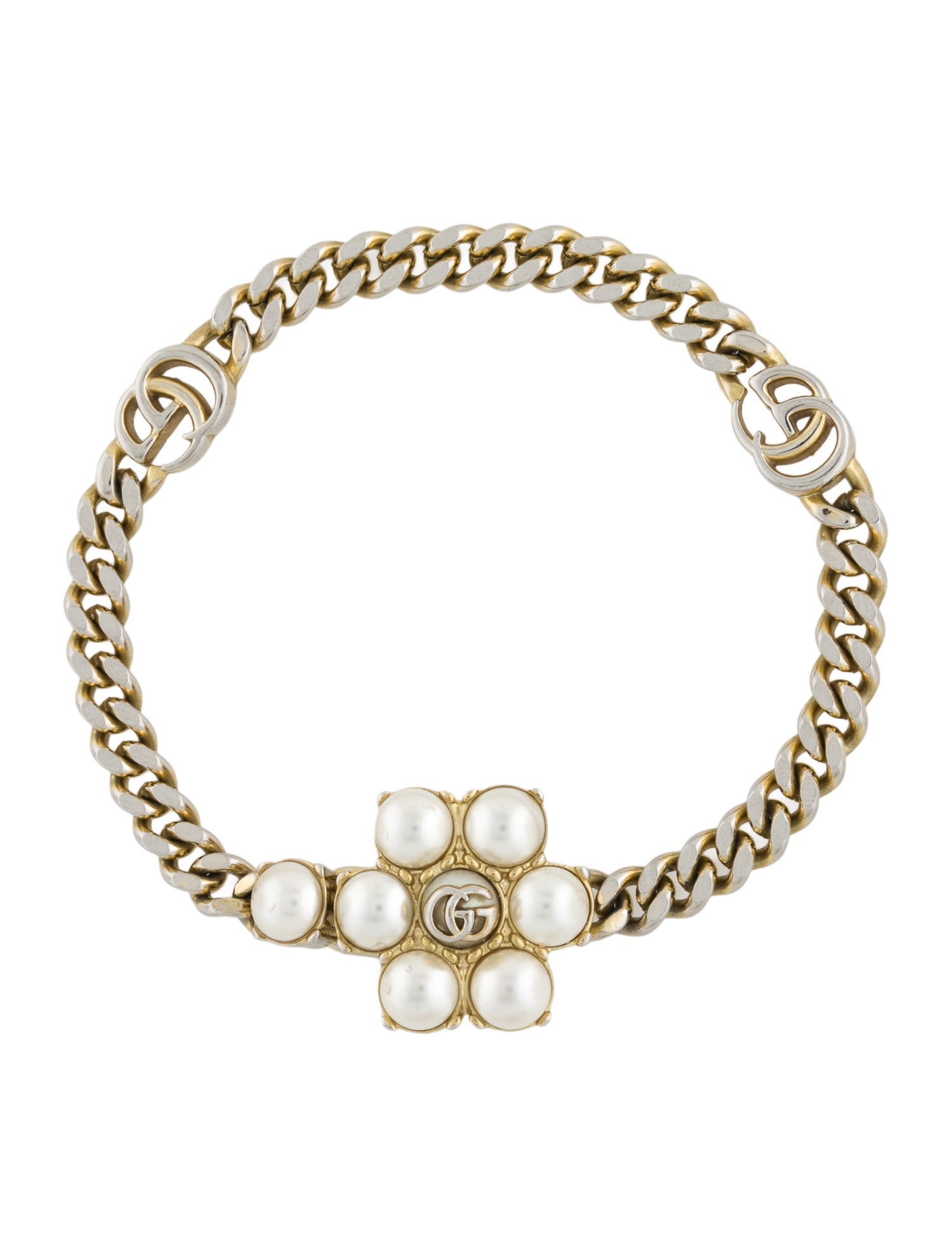Gucci Faux Pearl Double G Bracelet
