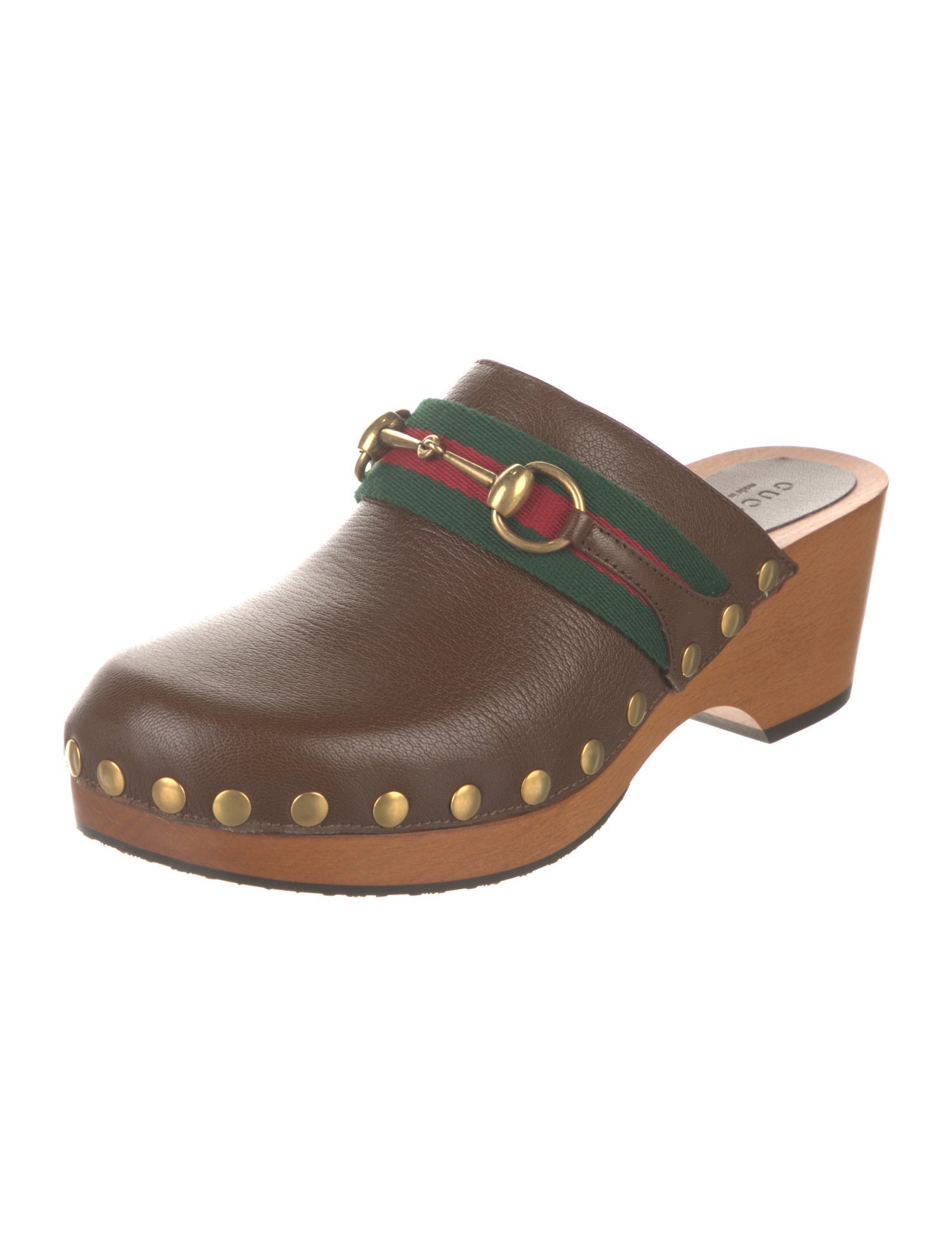 Gucci Web Accent Leather Mules