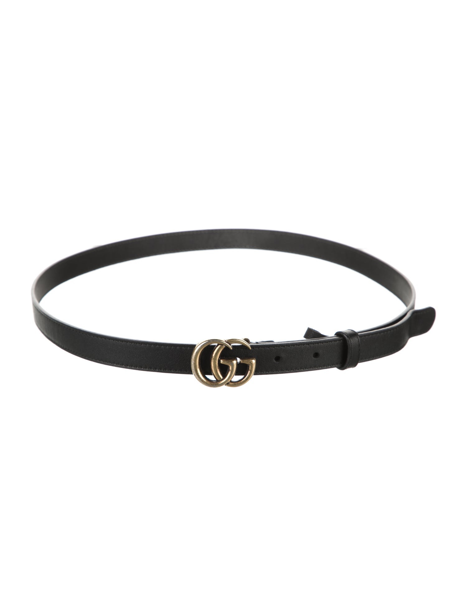 Gucci Double G Logo Skinny Belt