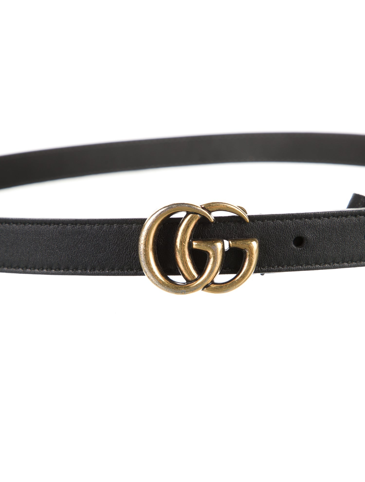 Gucci Double G Logo Skinny Belt