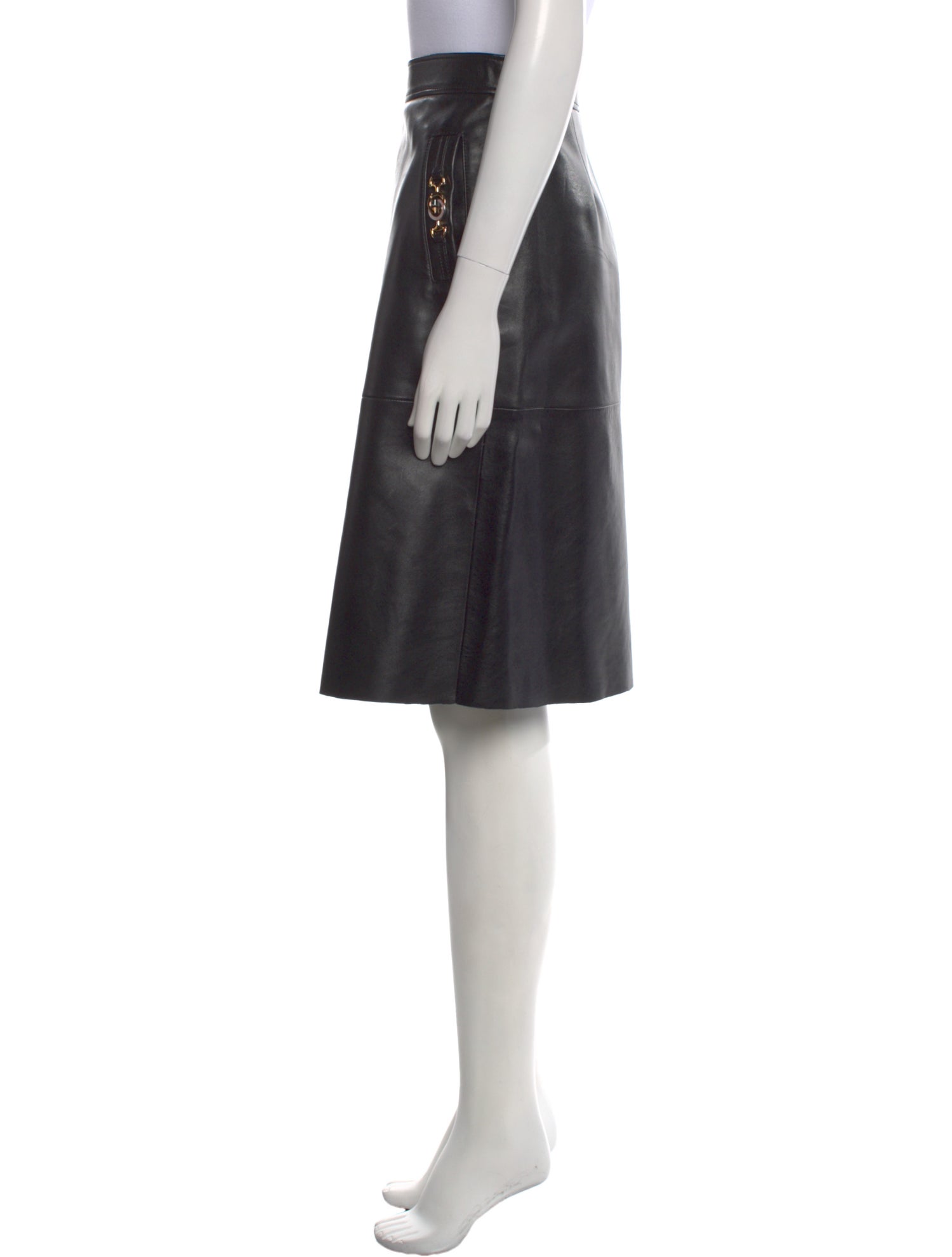 Gucci Leather Knee-Length Skirt