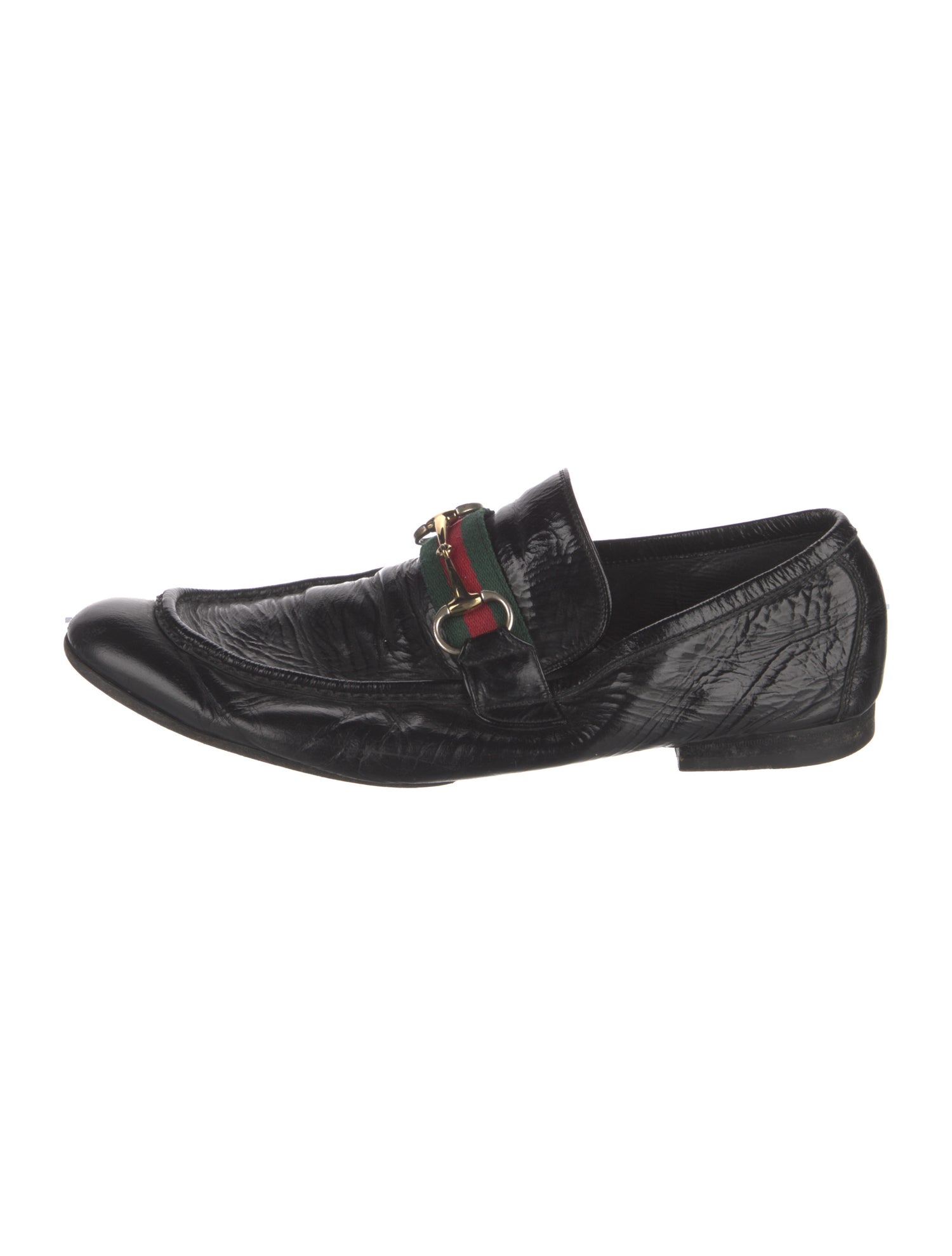 Gucci Web Accent Leather Dress Loafers