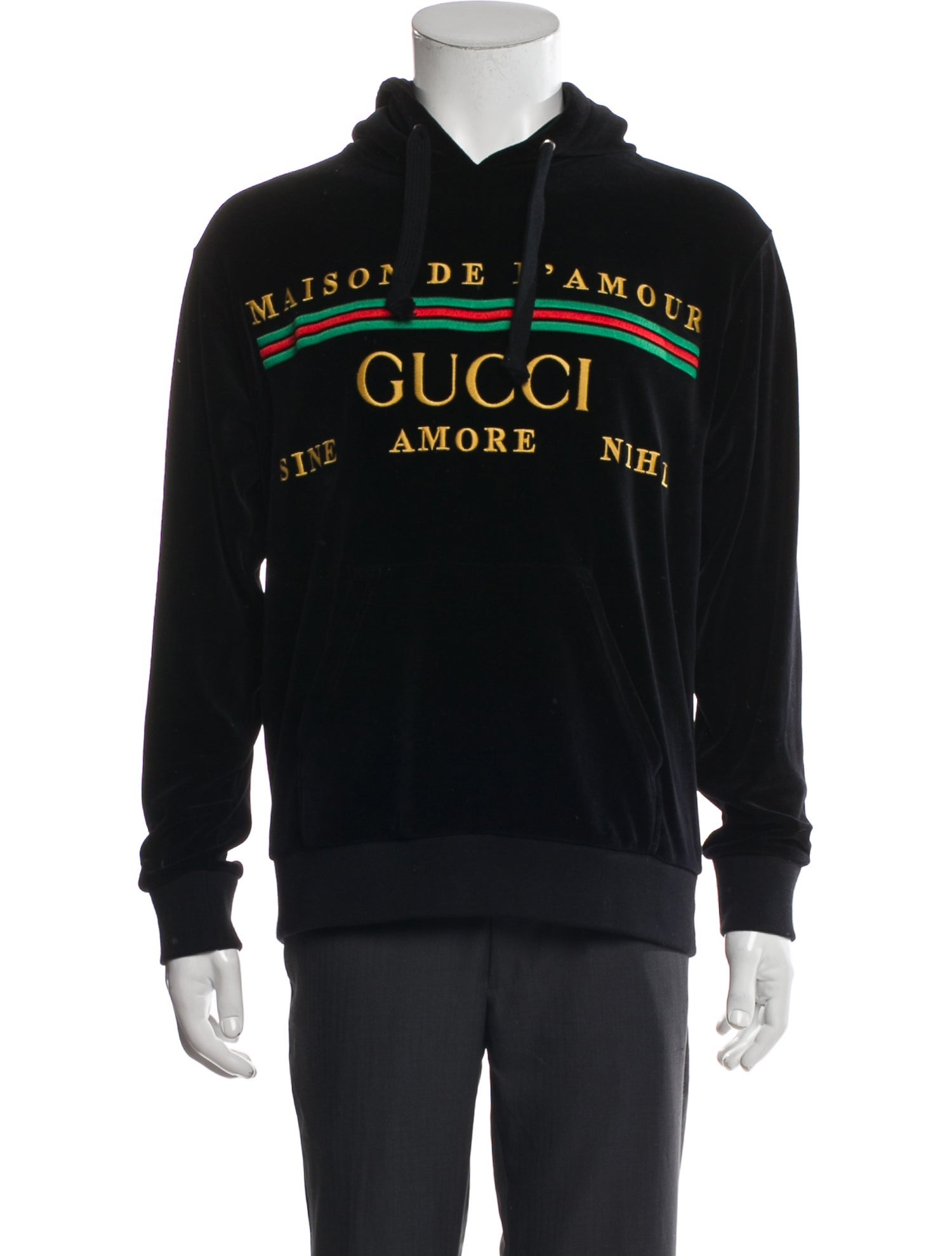 Gucci Web Accent Graphic Print Hoodie