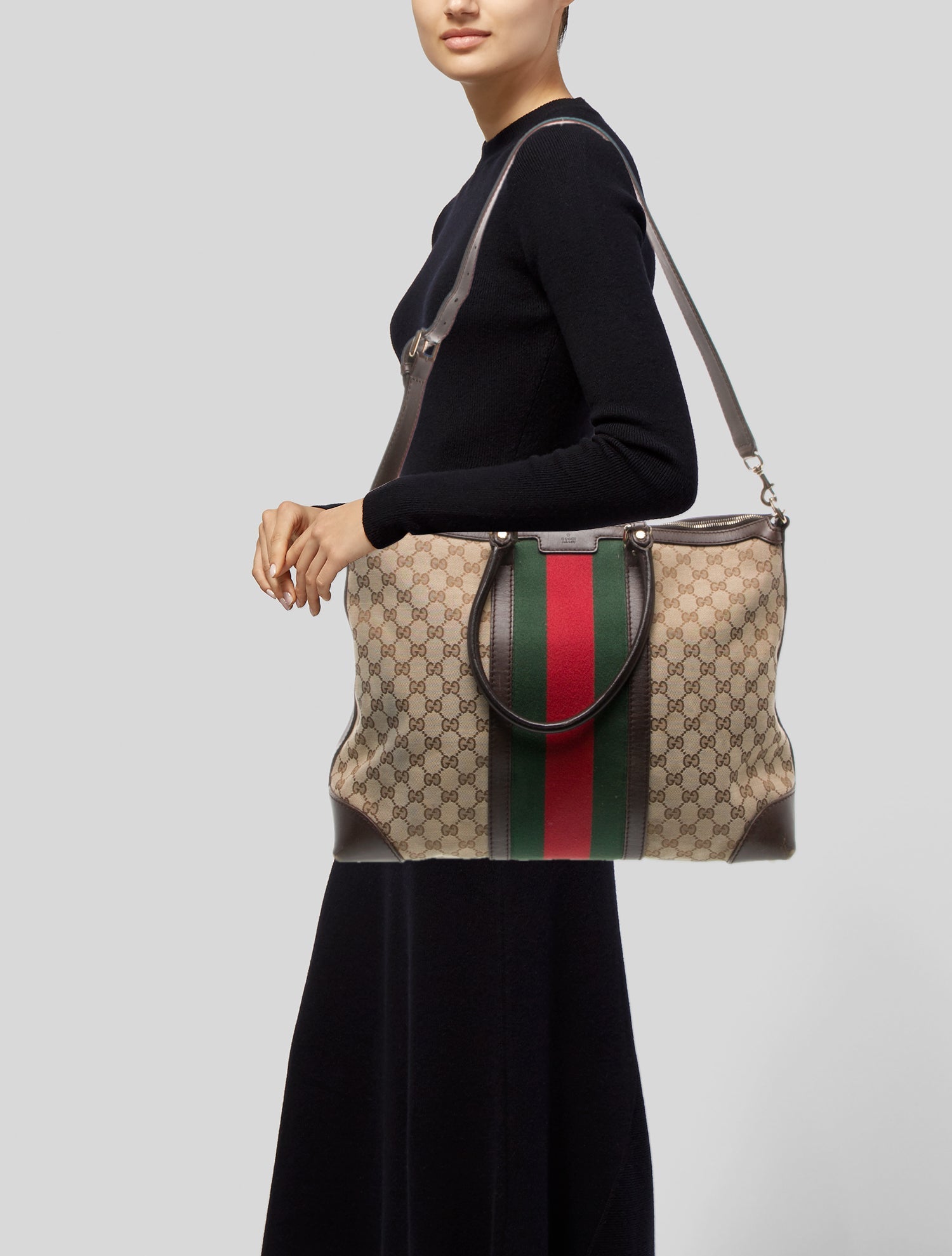 Gucci GG Canvas Web Boston