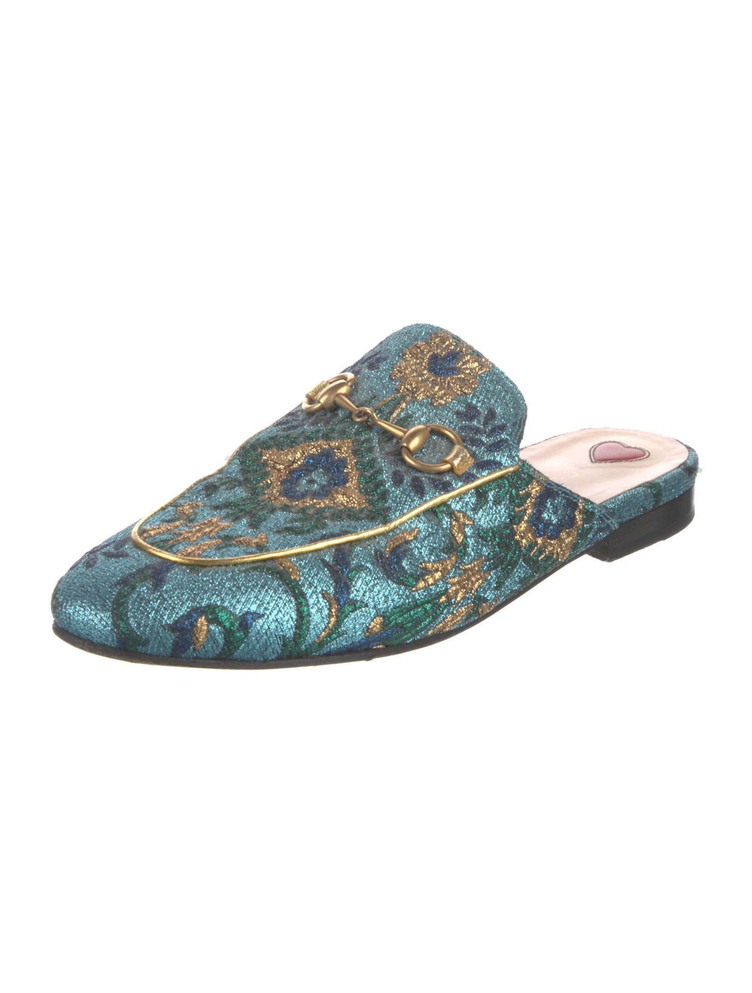 Gucci Horsebit Accent Floral Print Mules