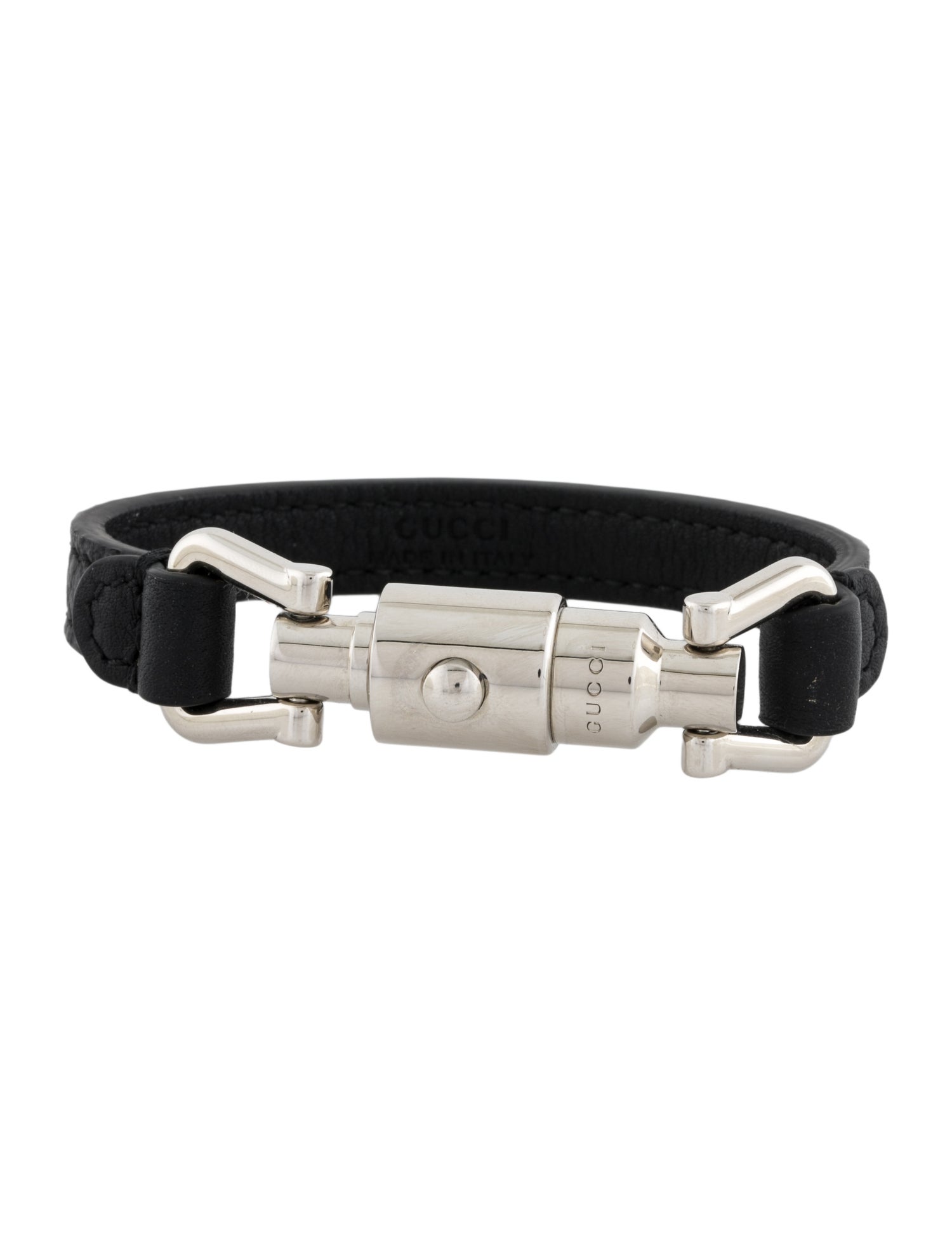 Gucci Leather 'Piston-Closure' Wrap Bracelet