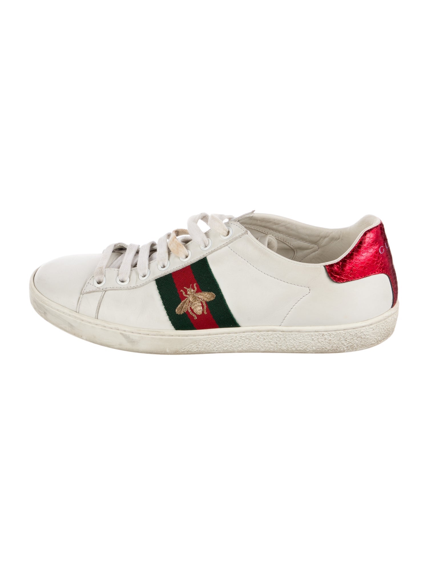 Gucci Leather Animal Print Sneakers