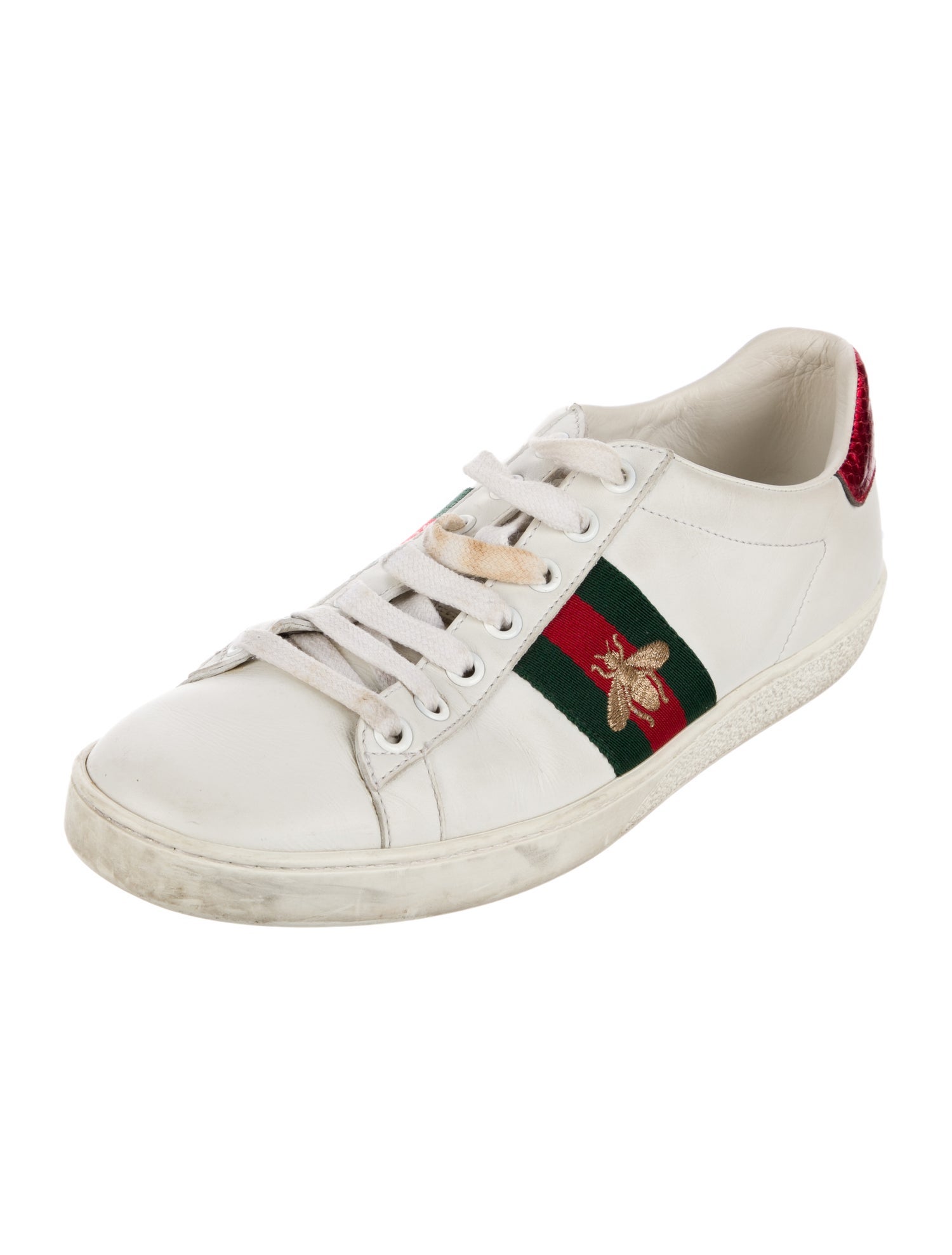 Gucci Leather Animal Print Sneakers