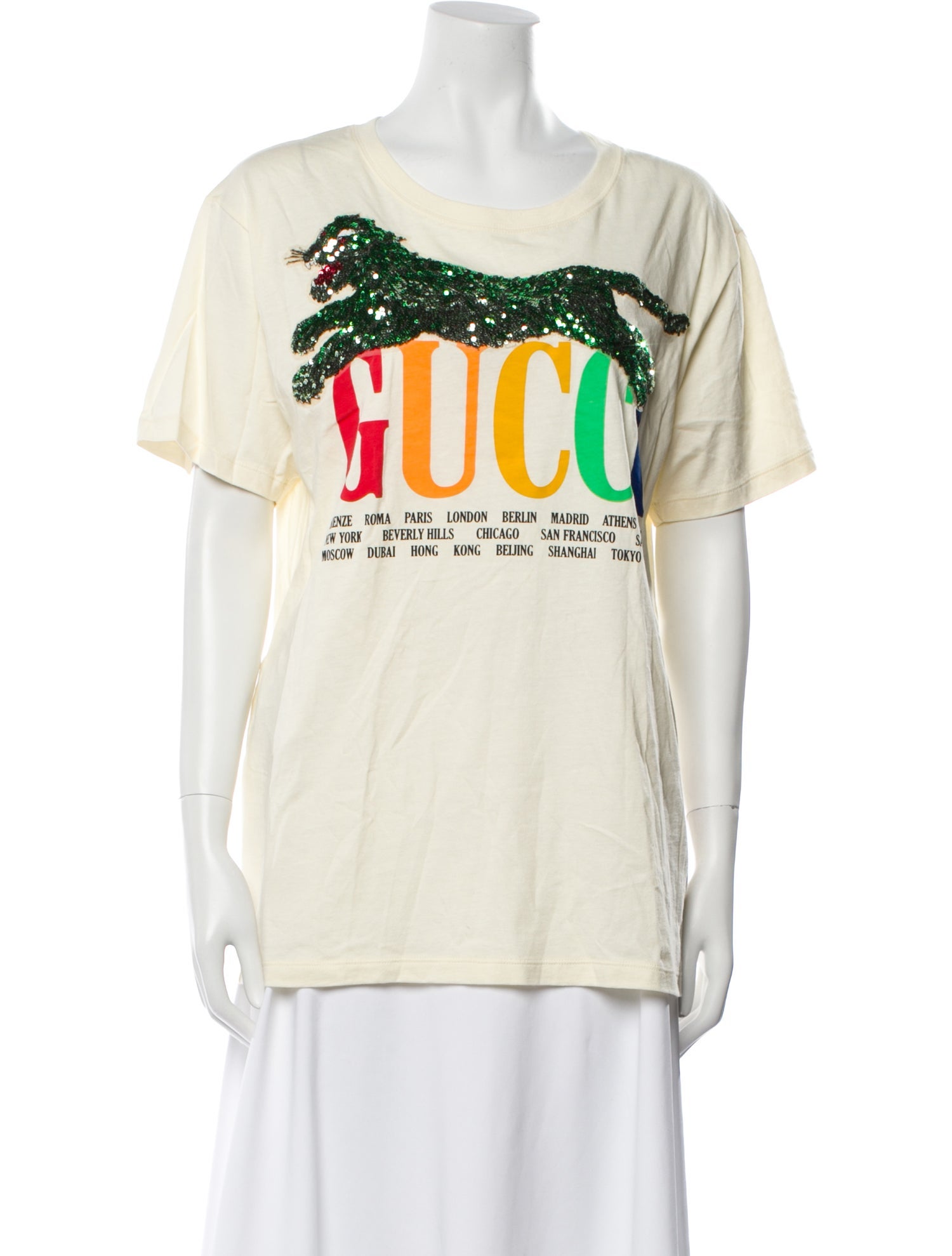 Gucci Sequin Leopard Graphic Print T-Shirt
