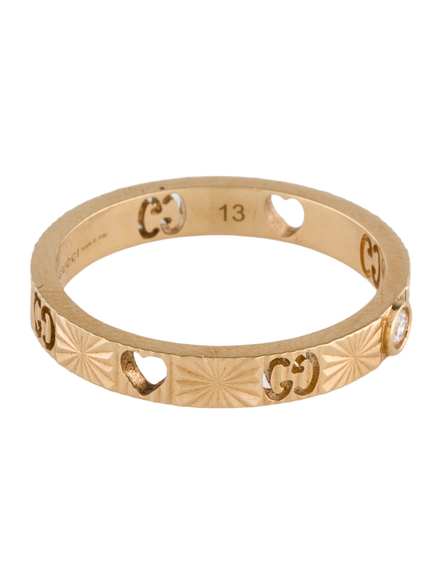 Gucci 18K Diamond Icon Heart Band