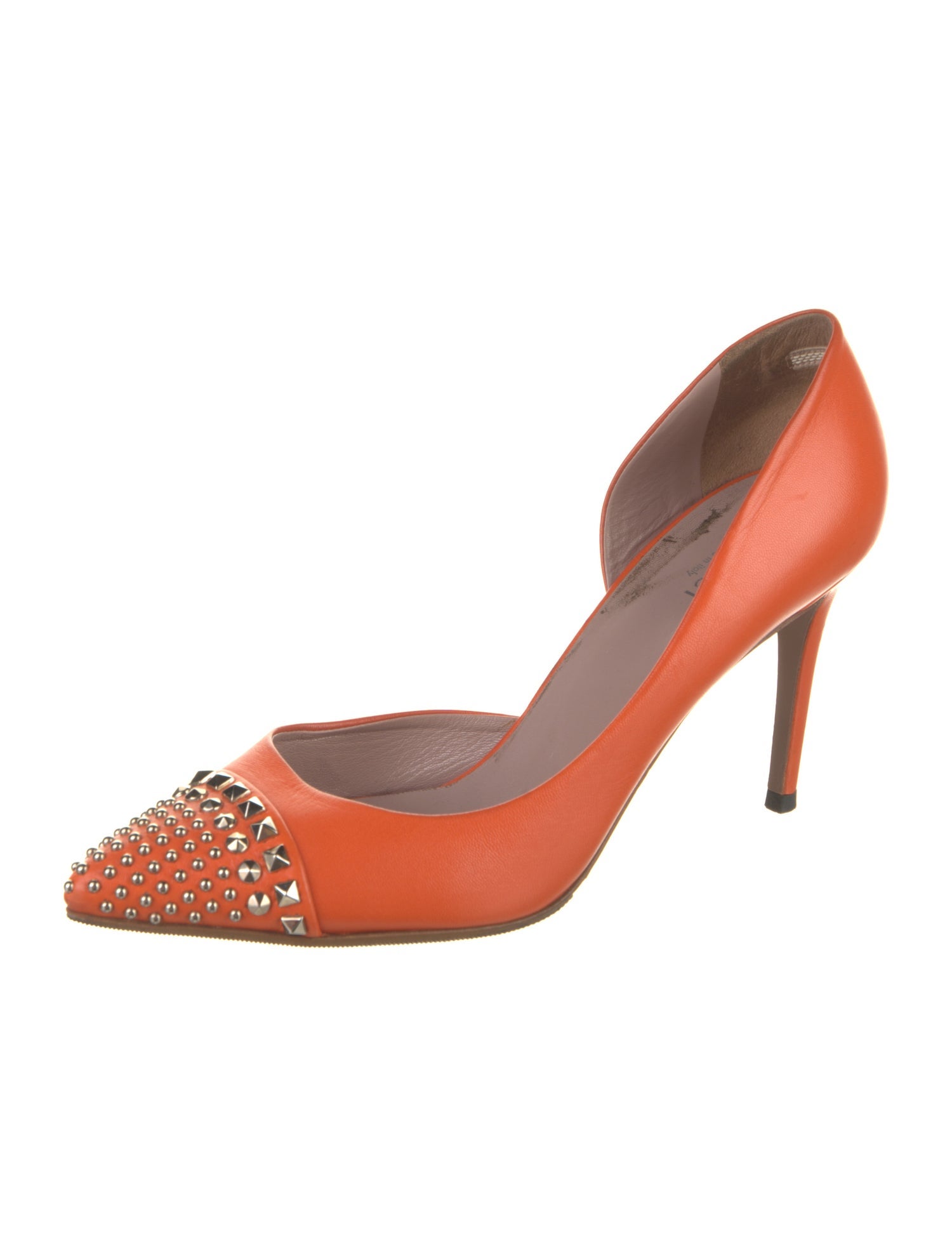 Gucci Leather Studded Accents D'Orsay Pumps