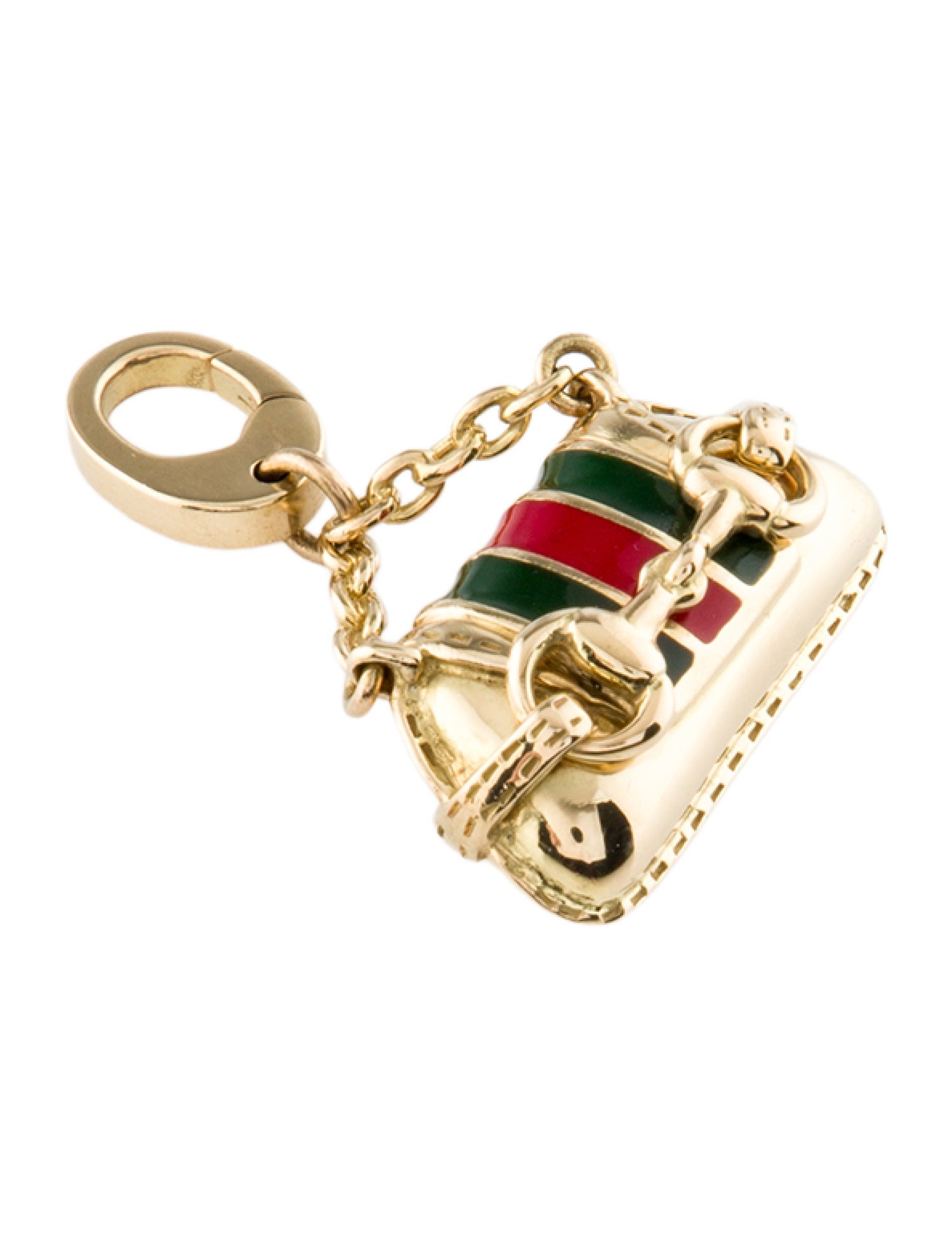 Gucci 18K Enamel Purse Charm