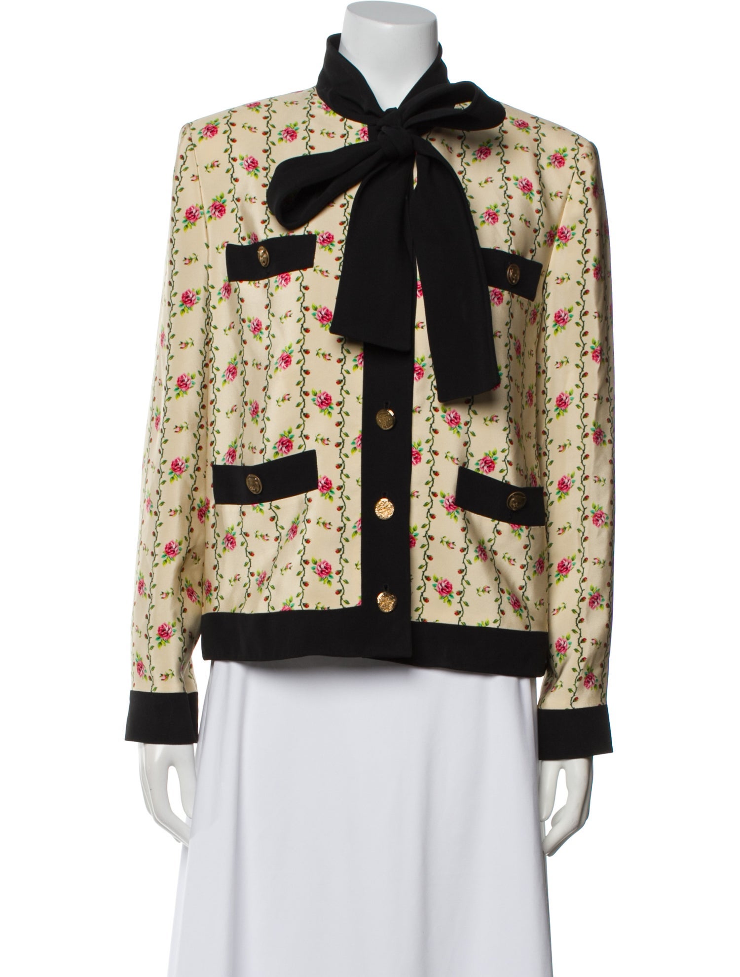 Gucci Silk Plaid Print Jacket