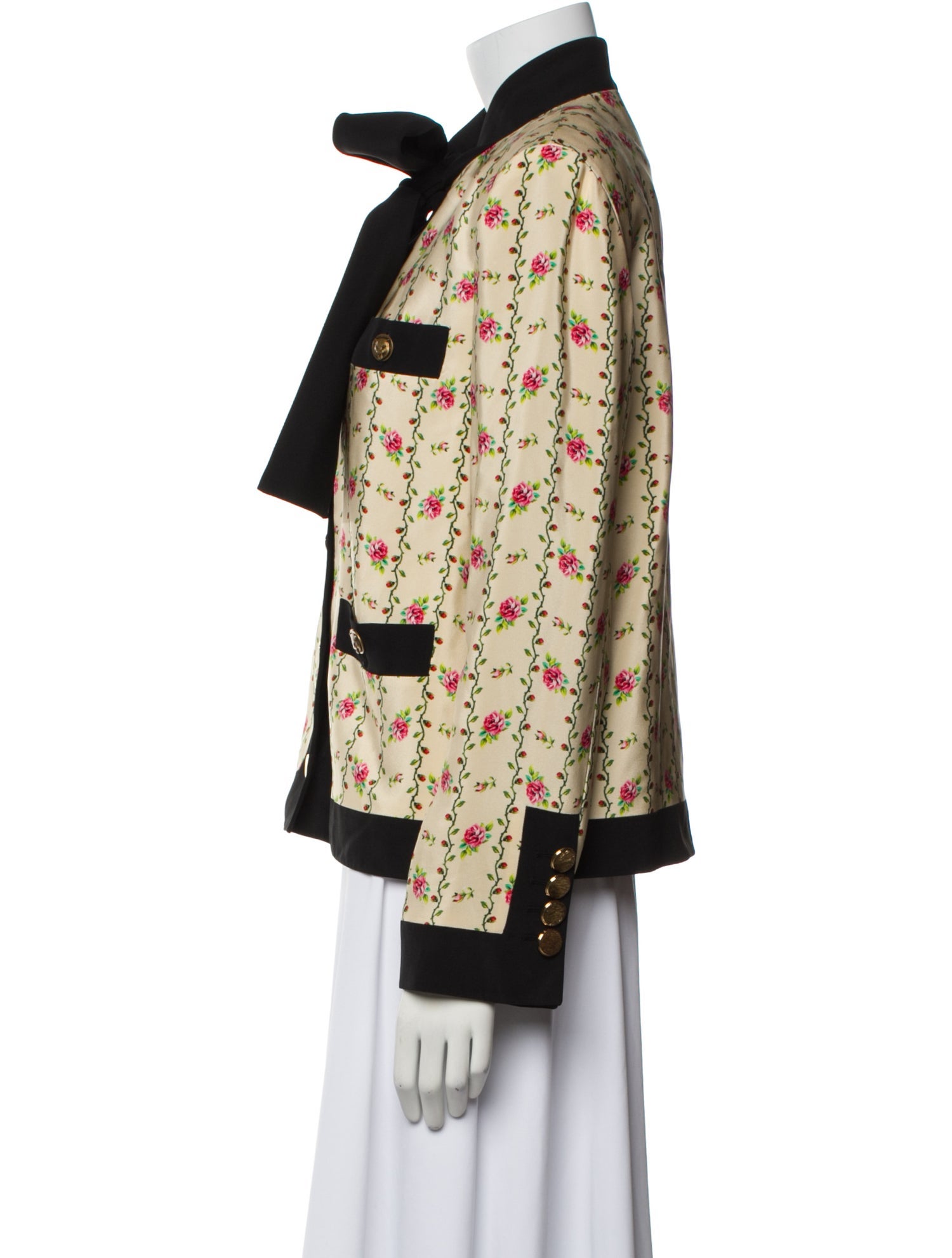 Gucci Silk Plaid Print Jacket