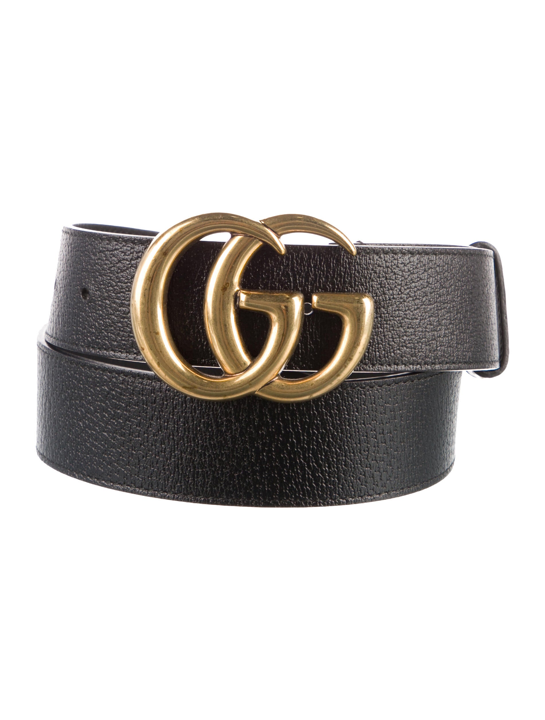 Gucci Double G Logo Leather Belt