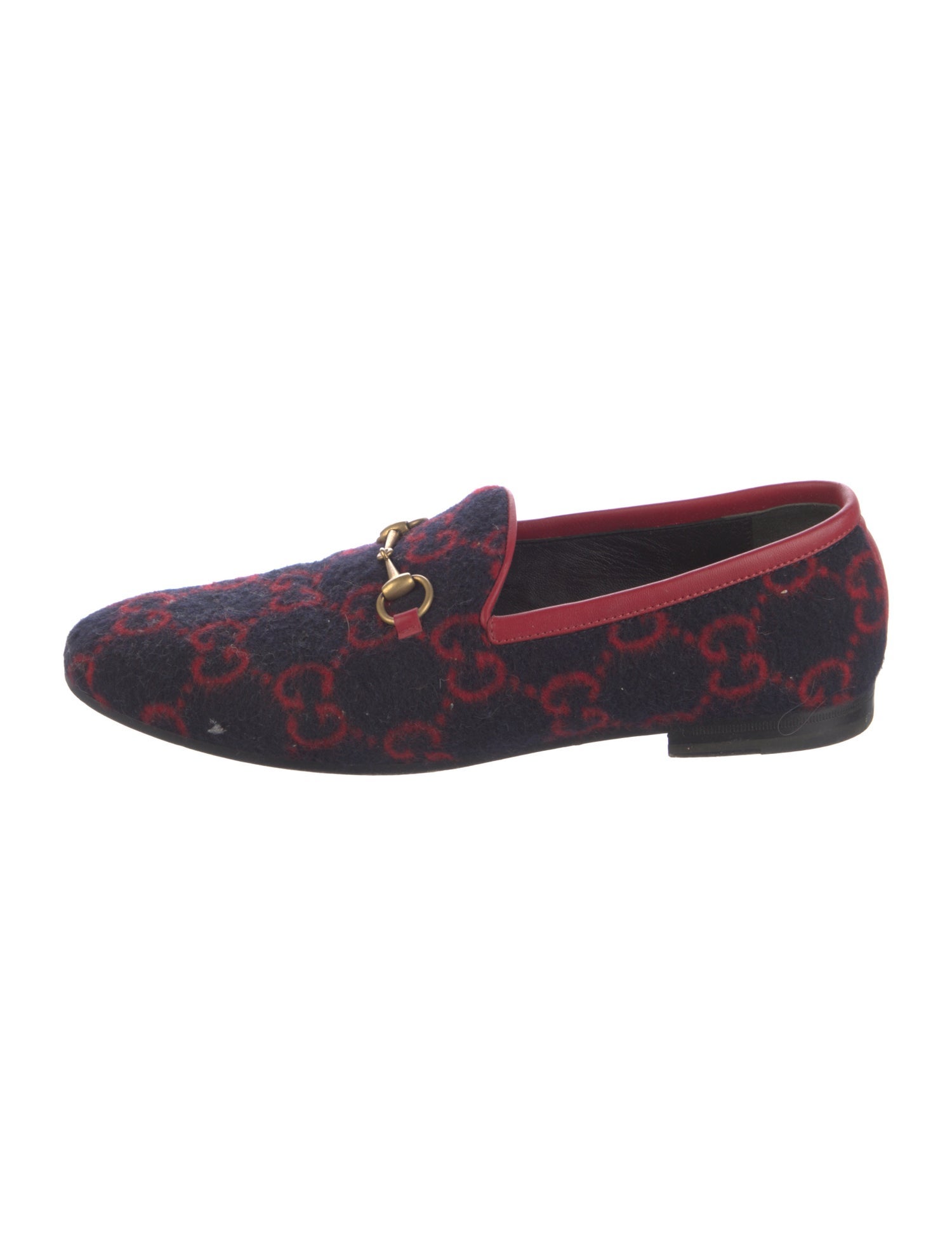 Gucci Horsebit Accent Wool Loafers