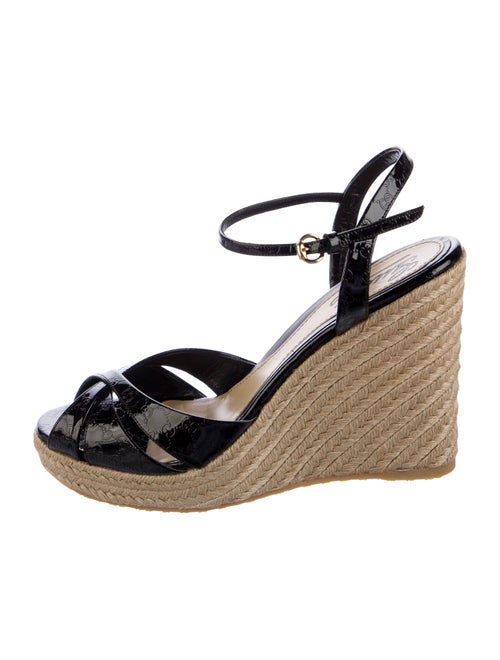 Gucci Microguccissima Pattern Patent Leather Espadrilles