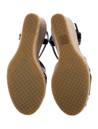 Gucci Microguccissima Pattern Patent Leather Espadrilles