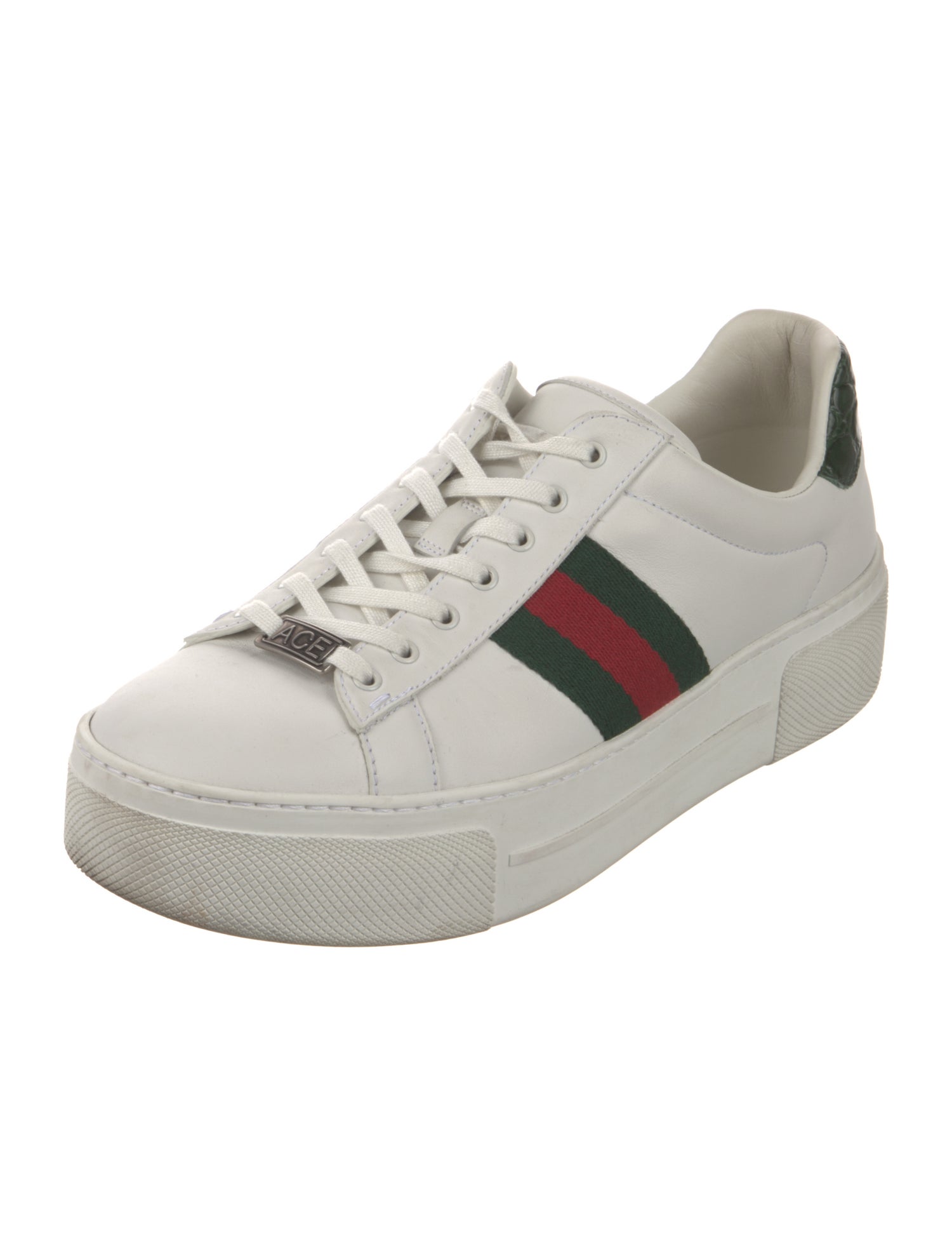 Gucci Web Accent Leather Sneakers