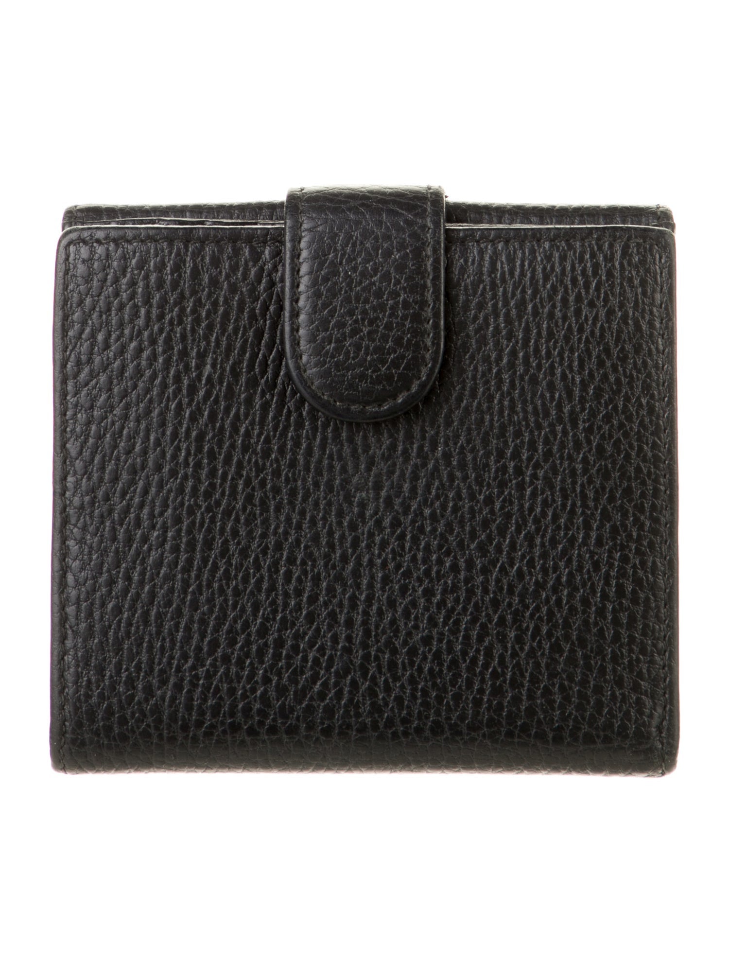 Gucci Double G Logo Leather Compact Wallet