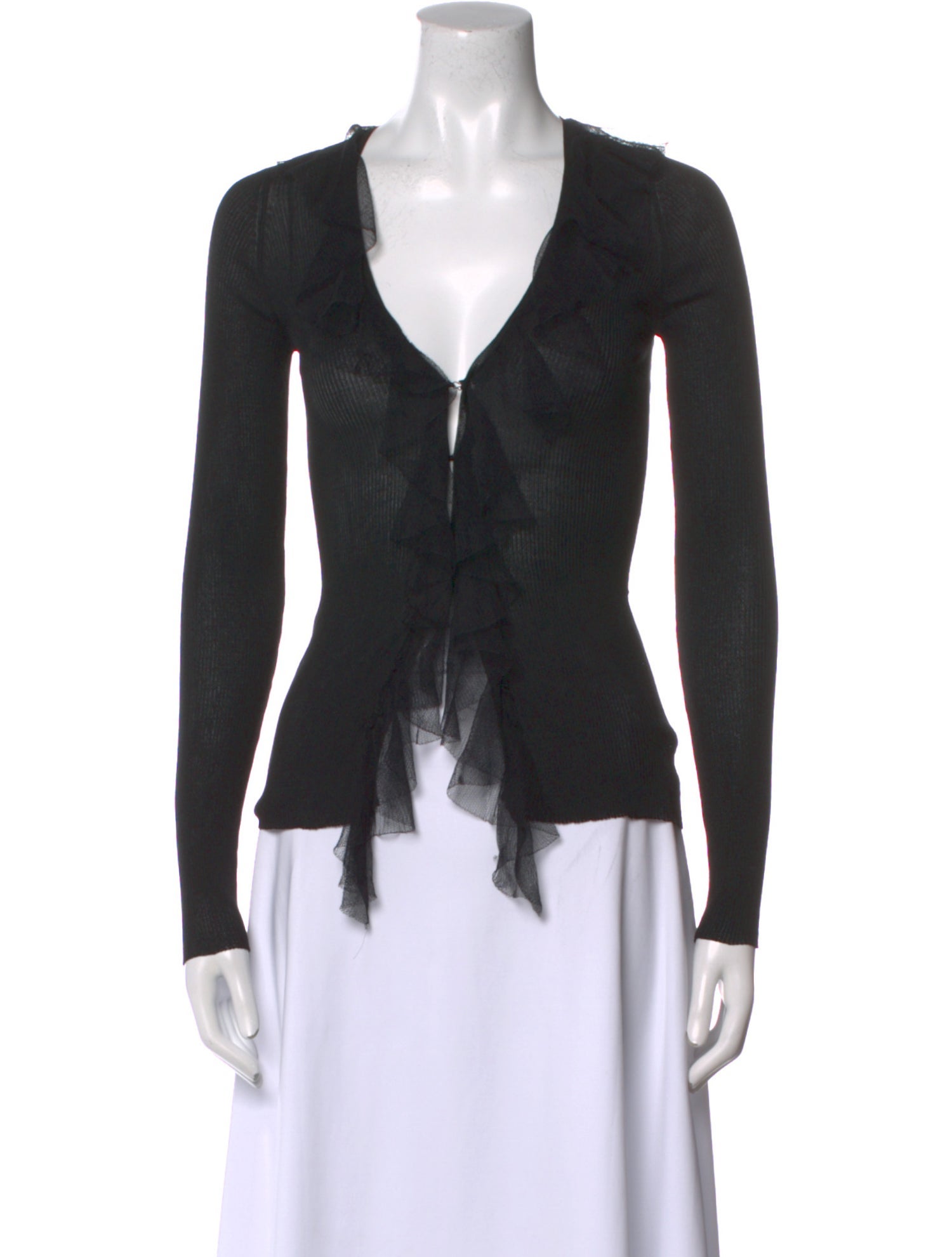 Gucci V-Neck Long Sleeve Top