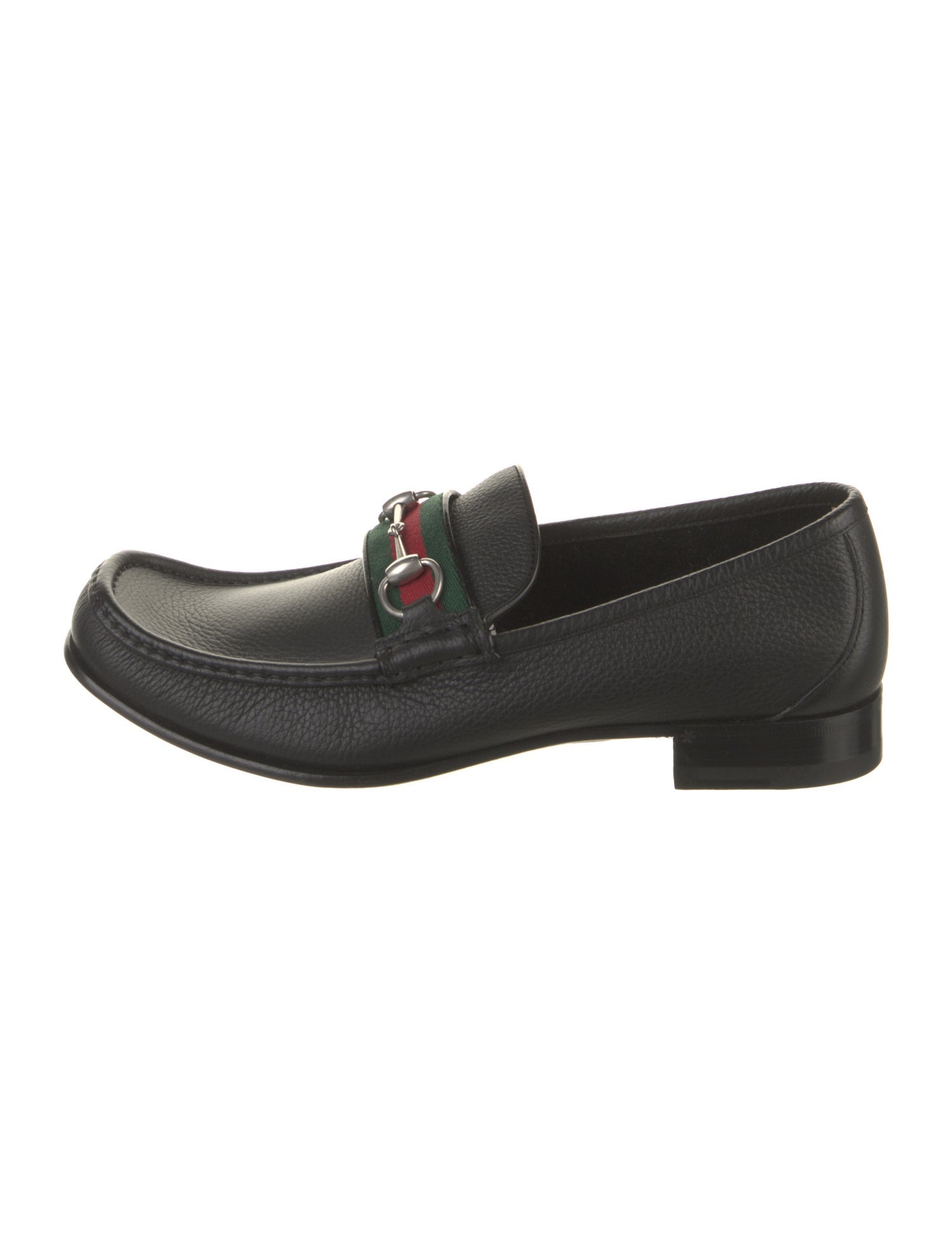 Gucci Web Accent Leather Dress Loafers
