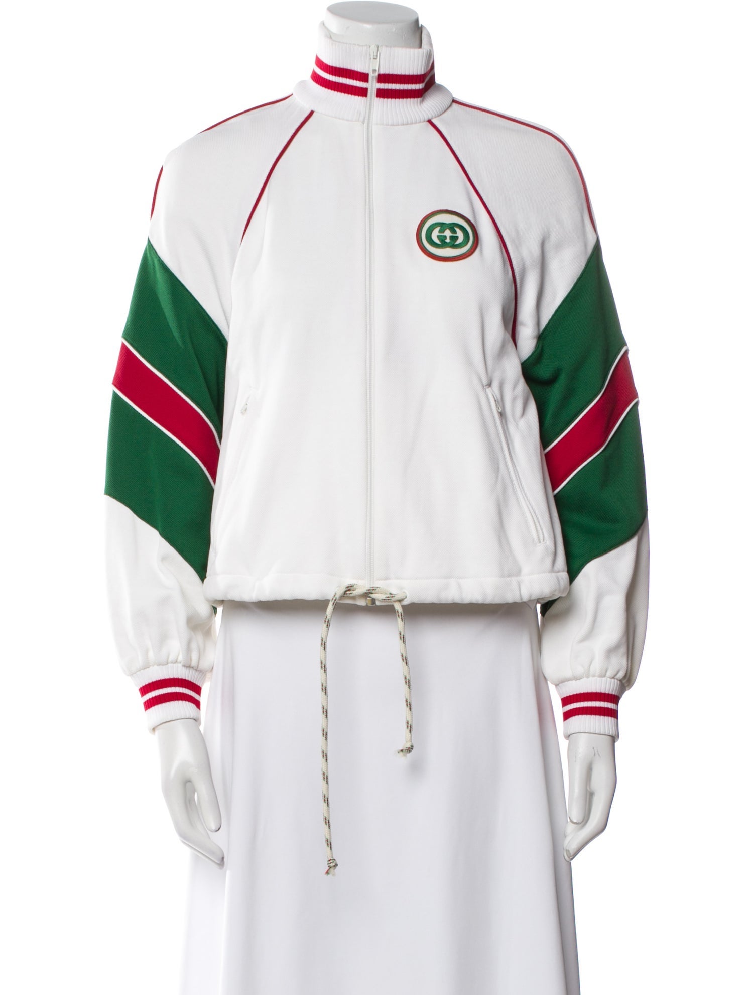 Gucci Nylon Striped Bomber Jacket