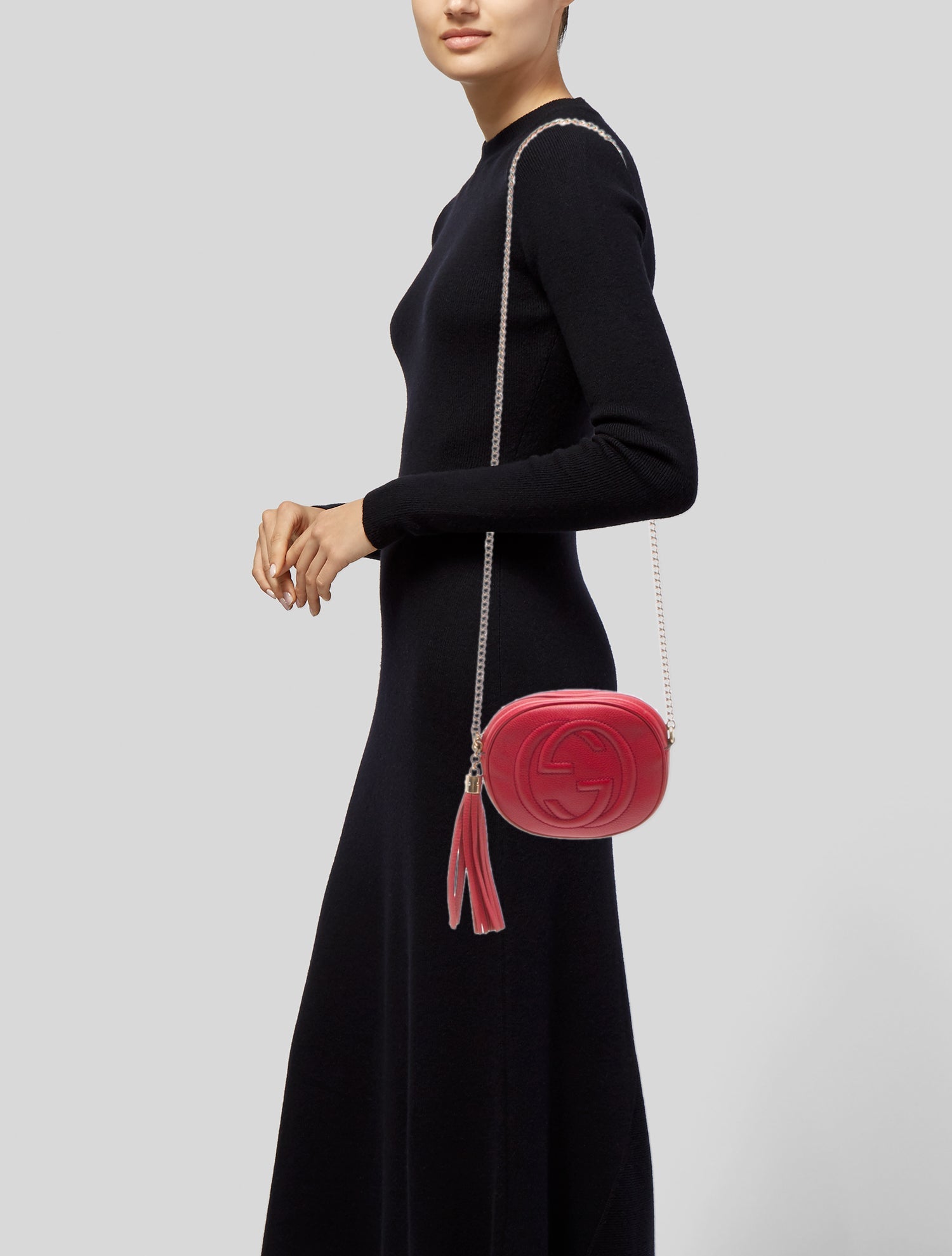 Gucci Leather Mini Soho Chain Crossbody Bag