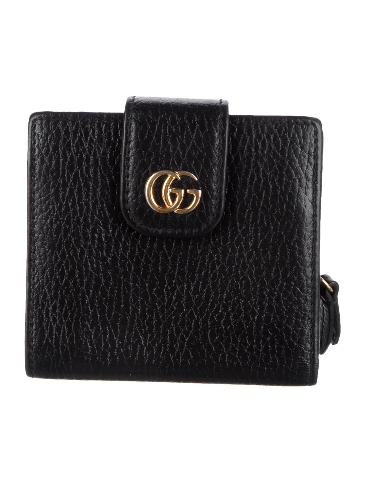 Gucci Double G Logo Leather Compact Wallet