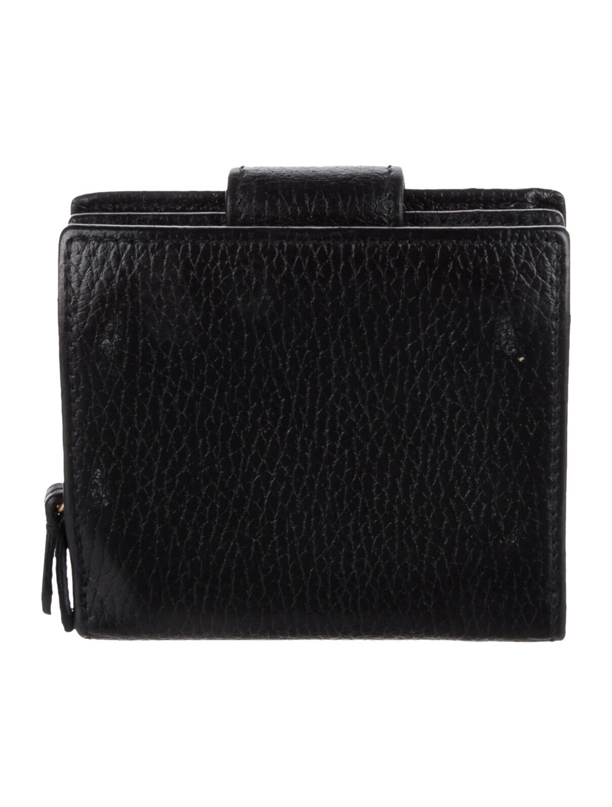 Gucci Double G Logo Leather Compact Wallet