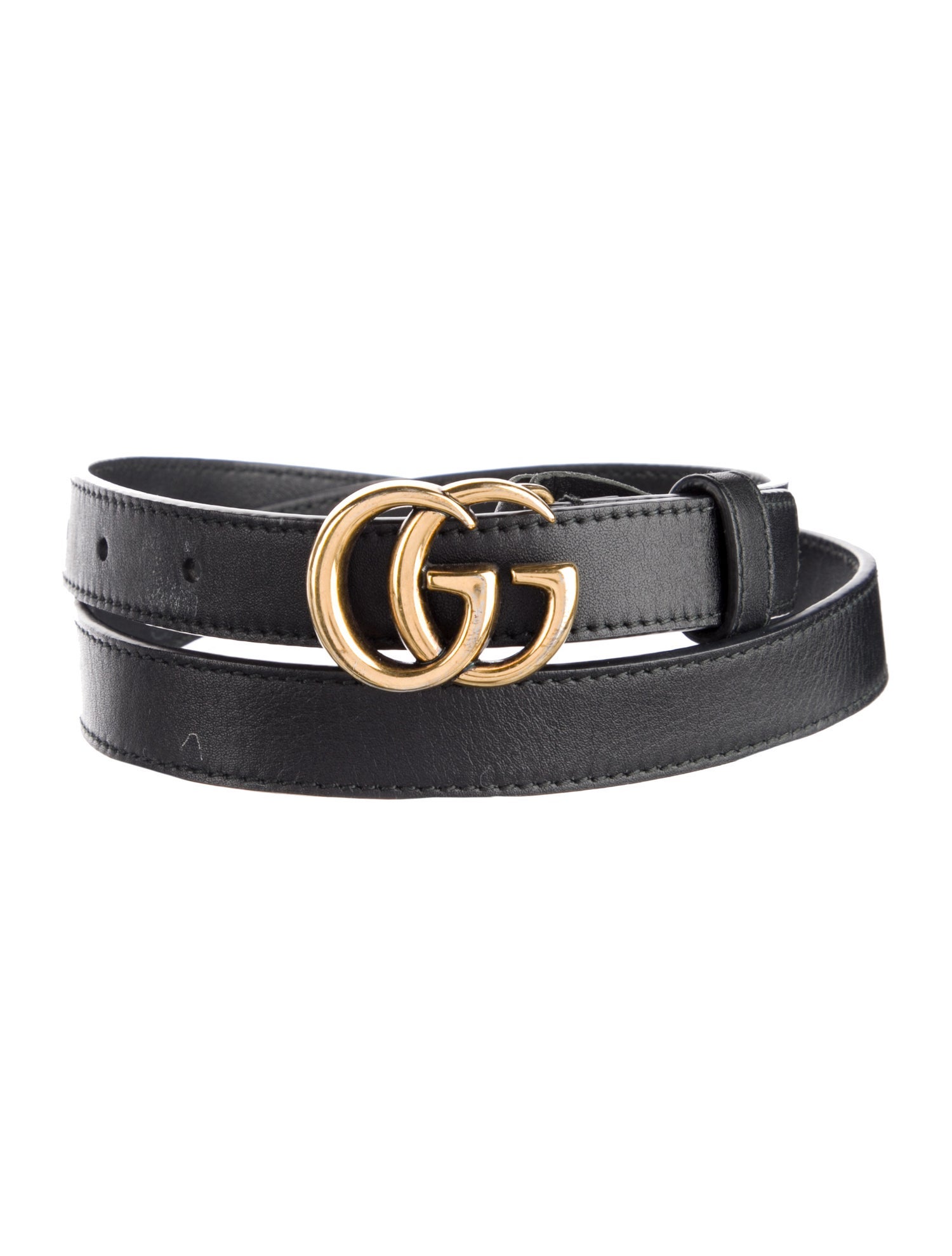 Gucci Double G Logo Skinny Belt