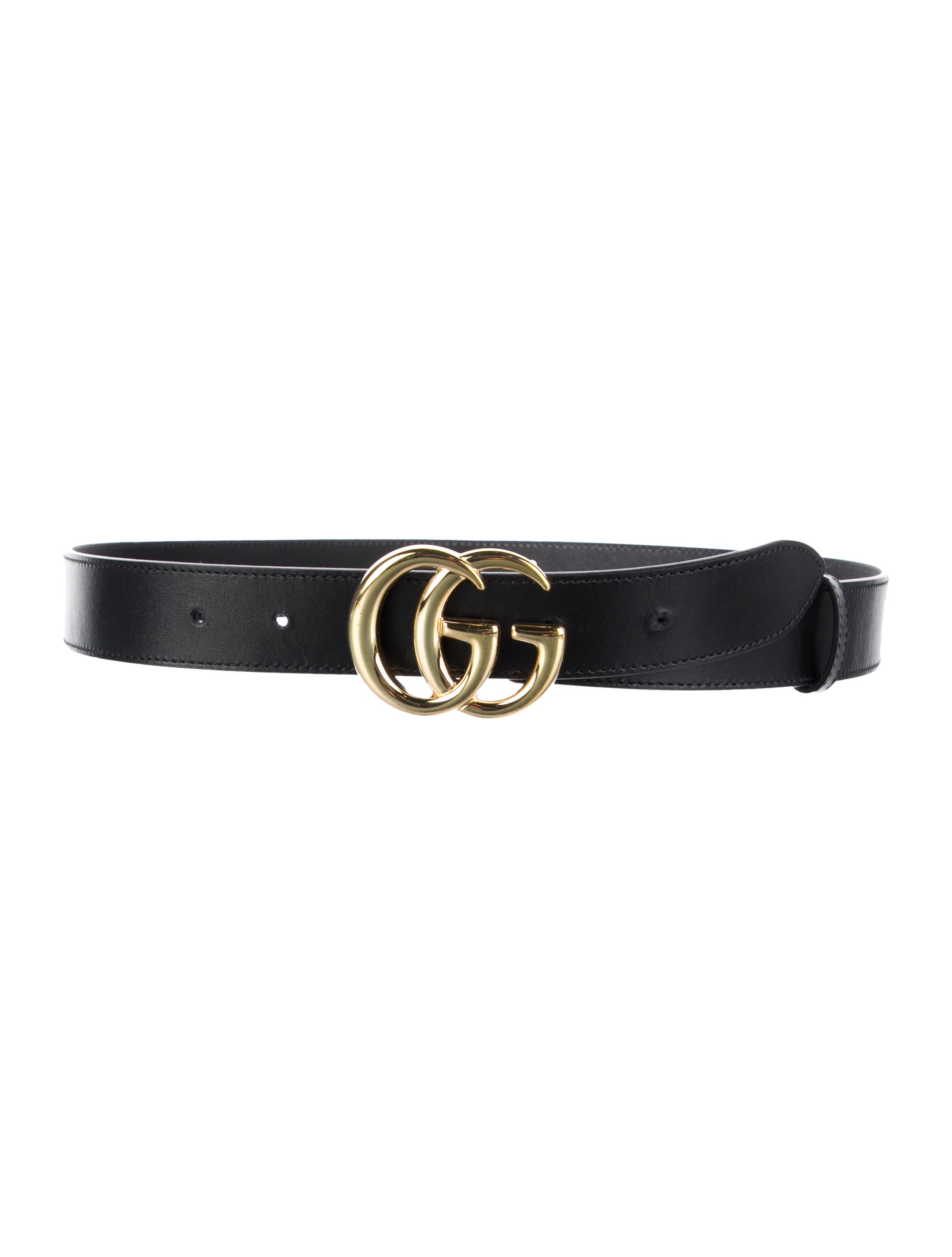 Gucci Double G Logo Leather Belt