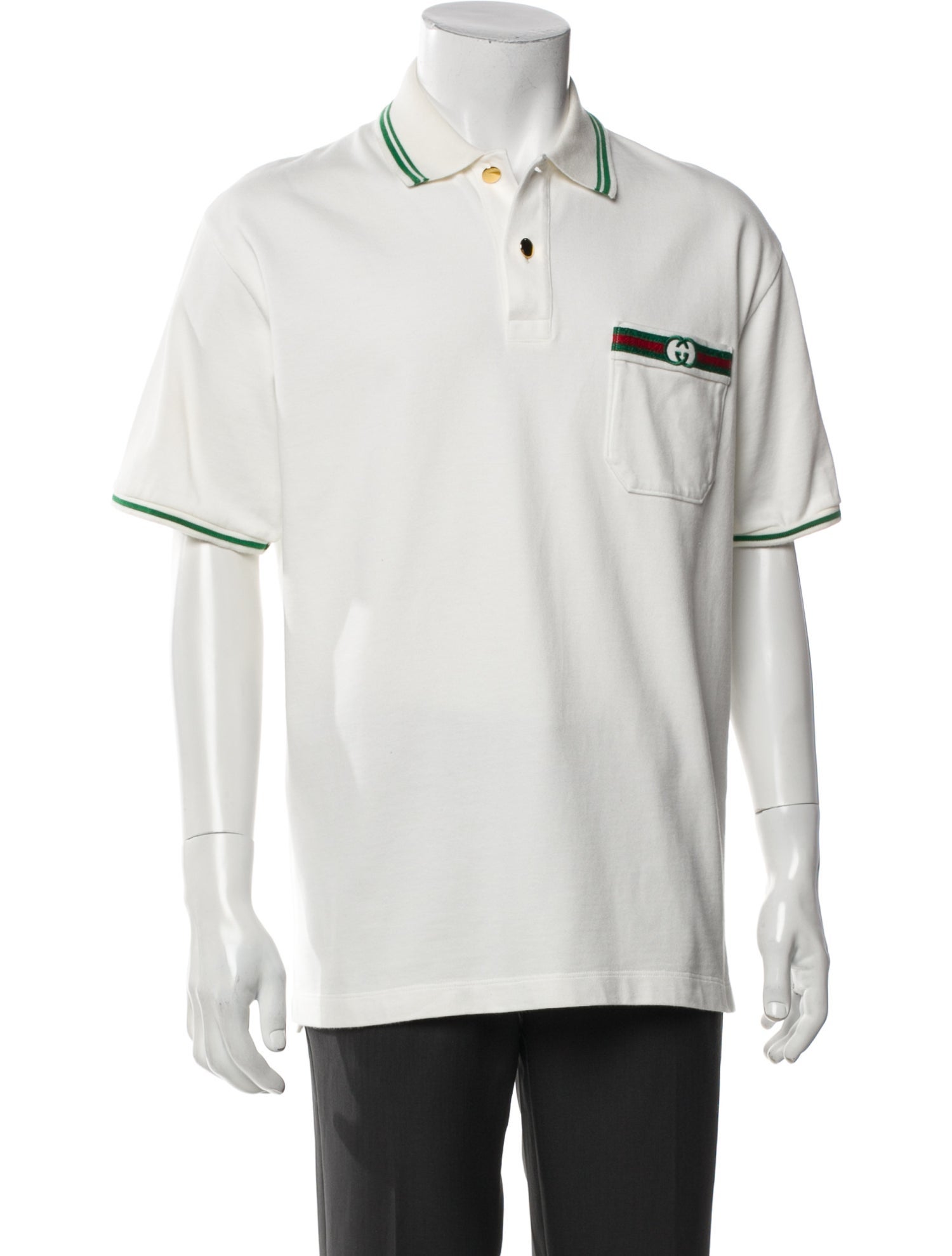 Gucci Web Accent Collar Polo Shirt