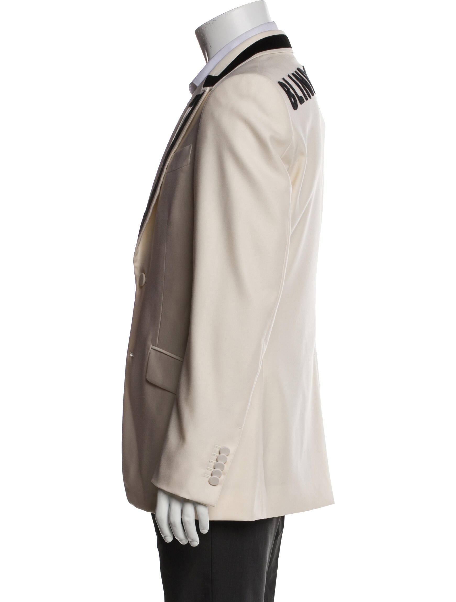 Gucci Wool Embroidered Accent Blazer