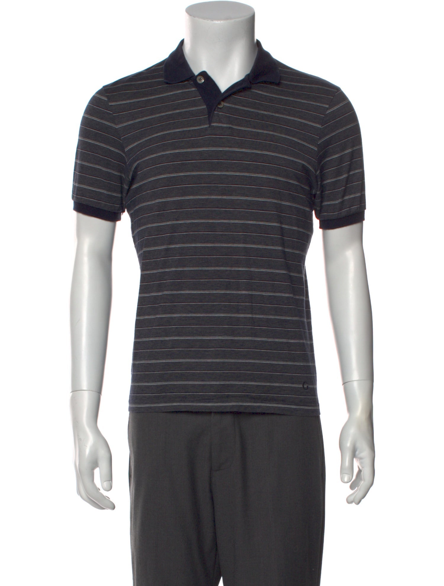 Gucci Striped V-Neck Polo Shirt