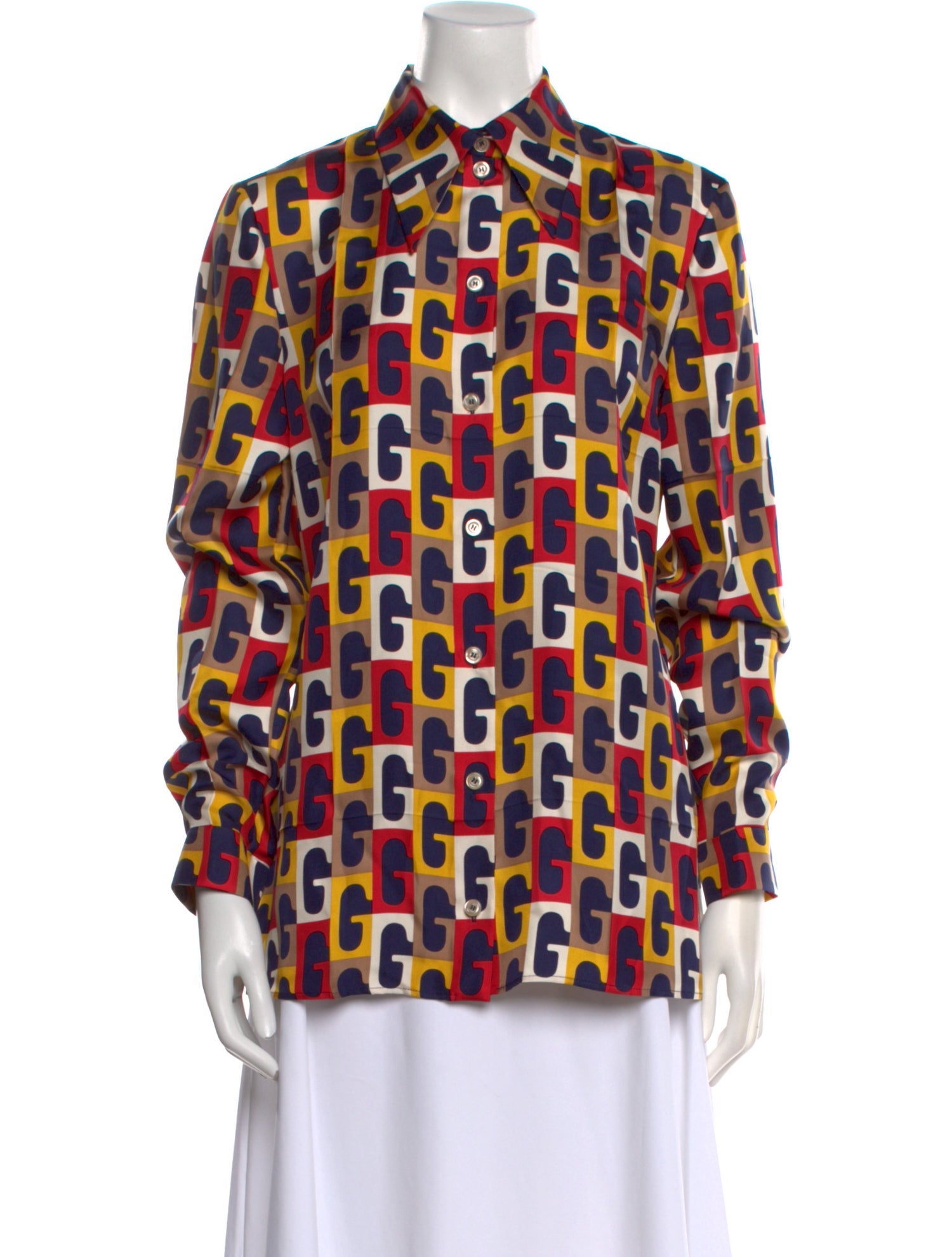 Gucci 2017 Silk Button-Up Top