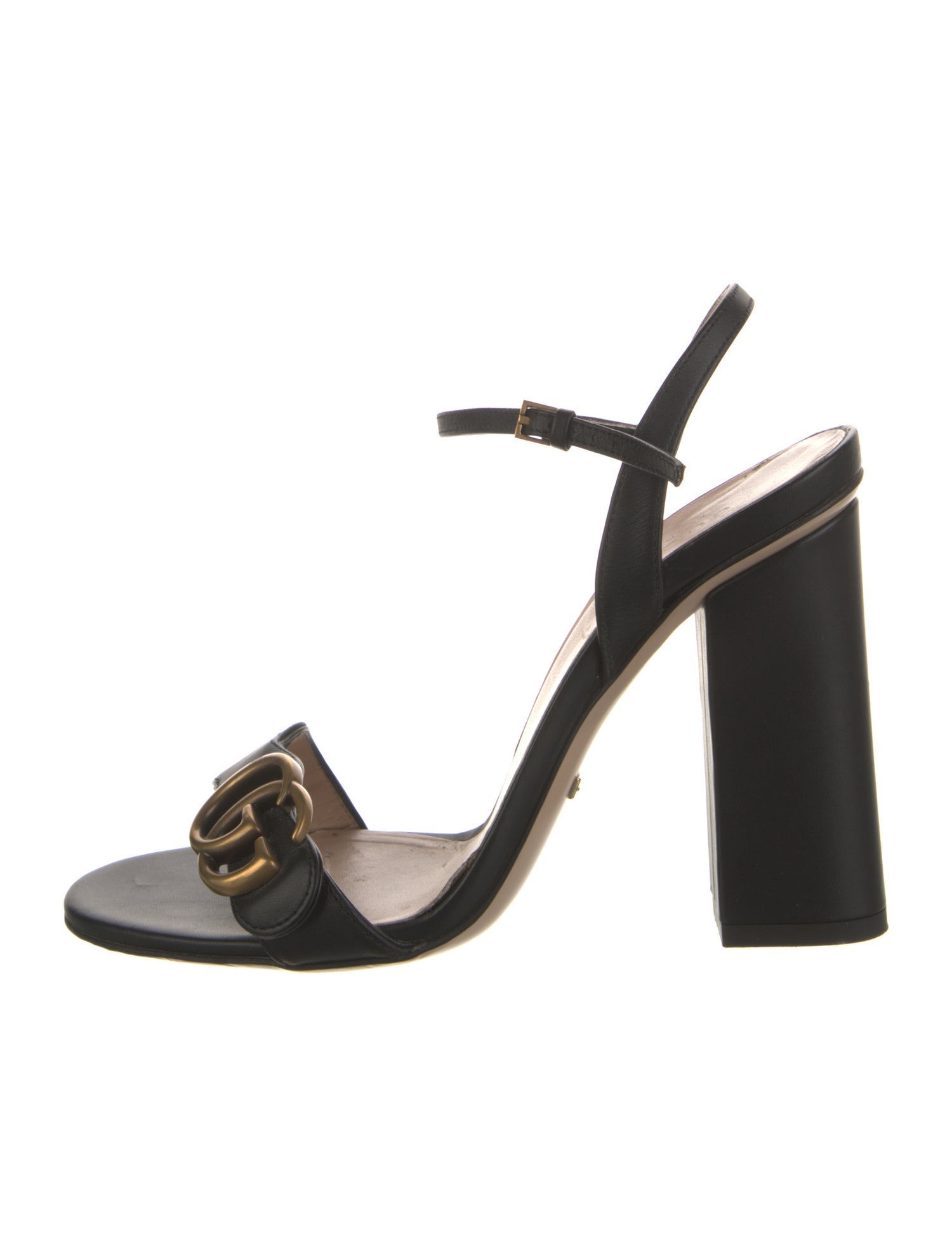 Gucci Double G Logo Leather Sandals