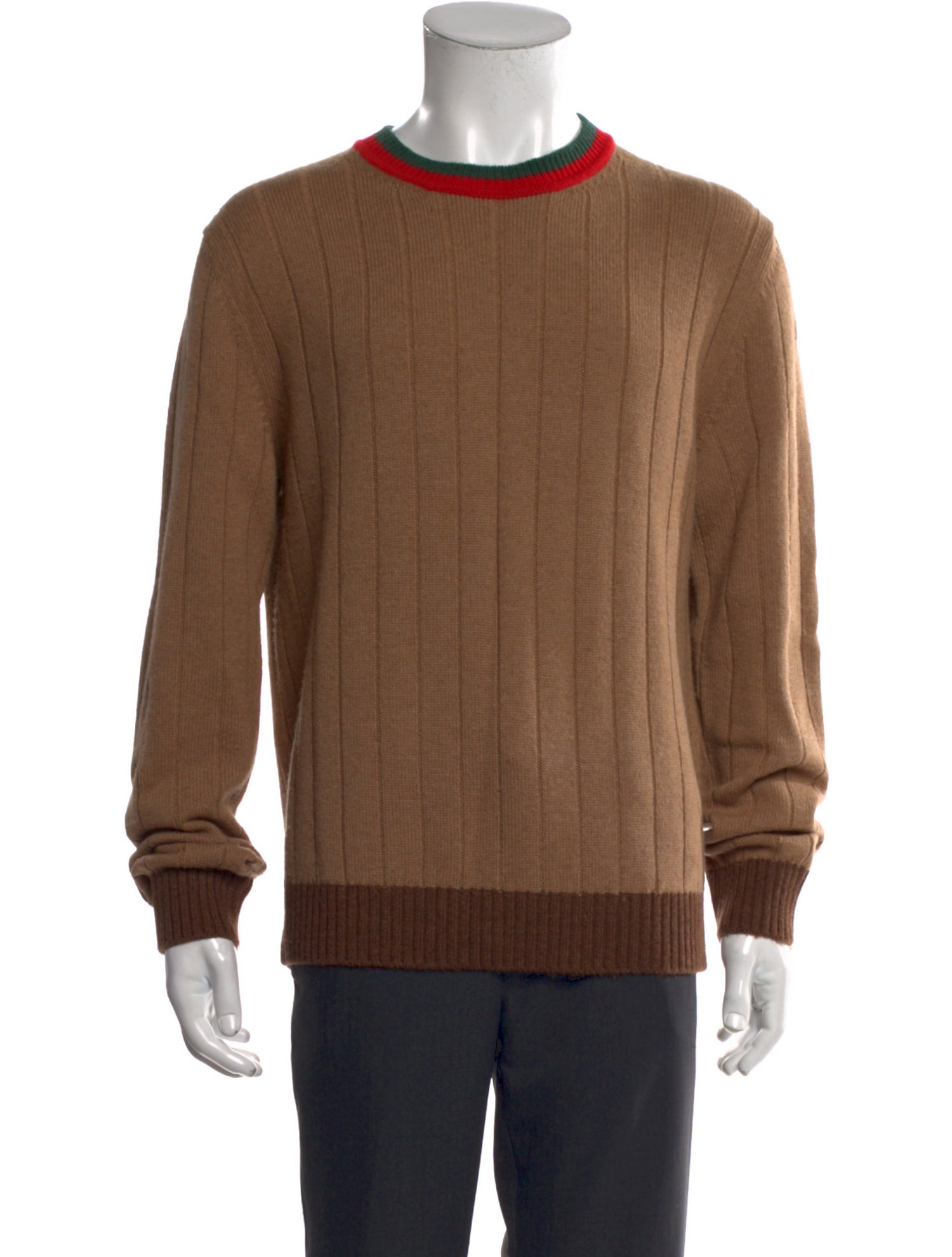 Gucci Web Accent Camel Hair Pullover