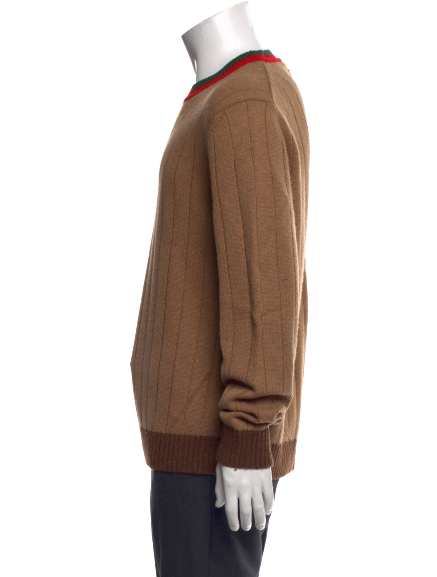Gucci Web Accent Camel Hair Pullover