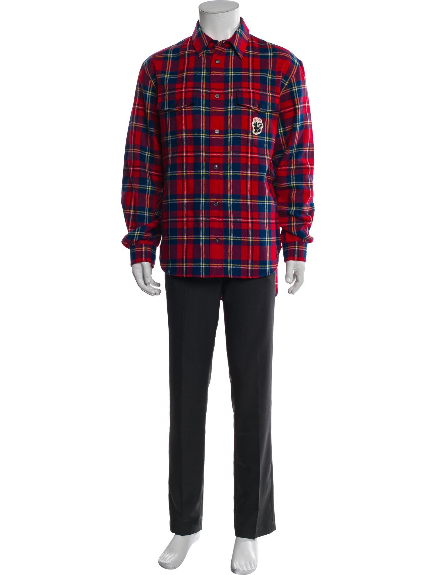 Gucci Wool Plaid Print Shirt