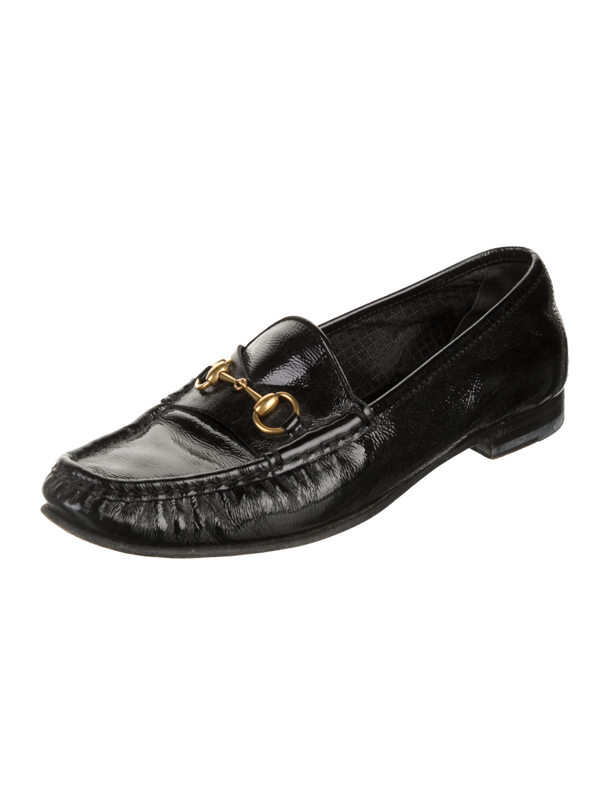 Gucci Horsebit Accent Patent Leather Loafers