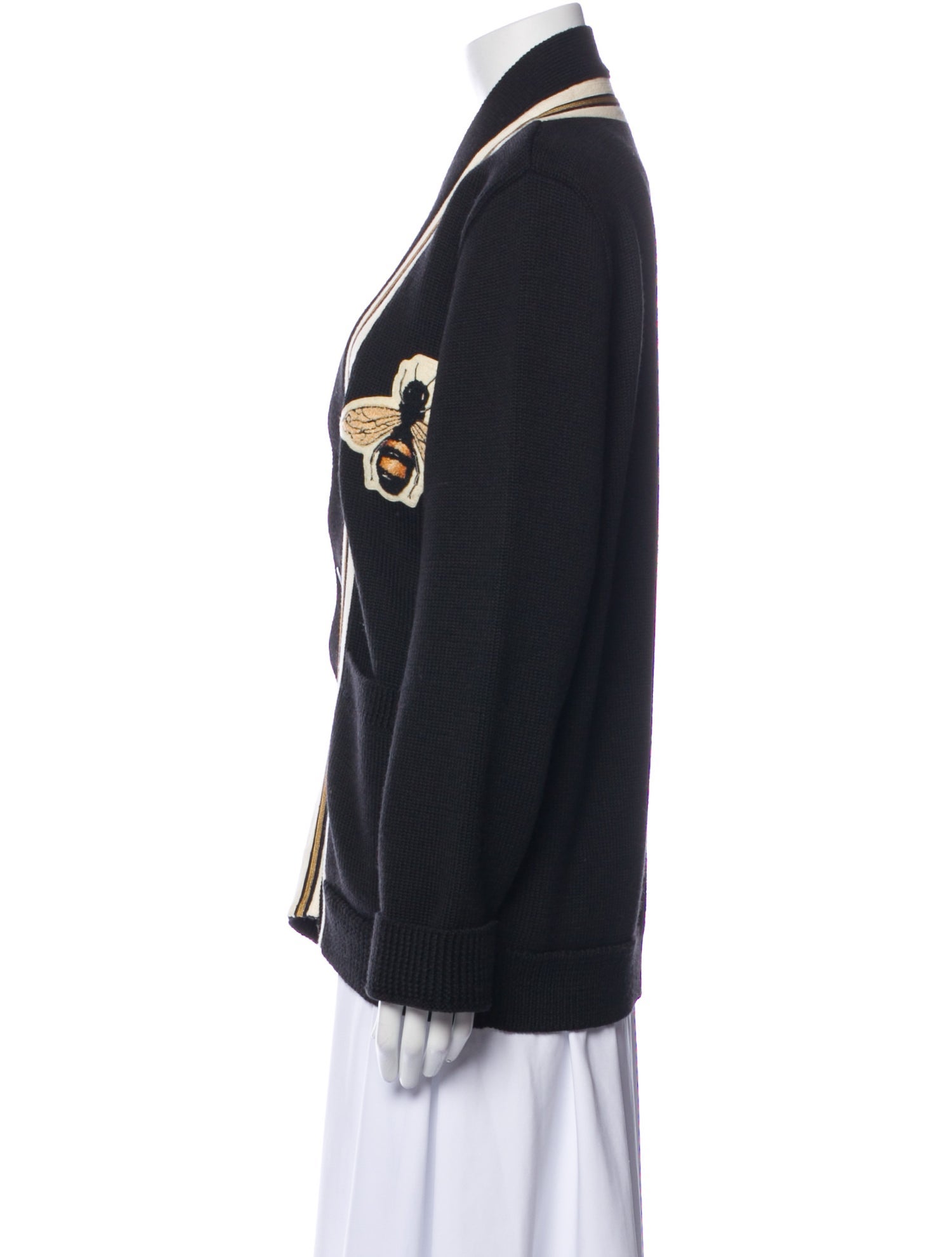 Gucci Bee Accent Wool Cardigan
