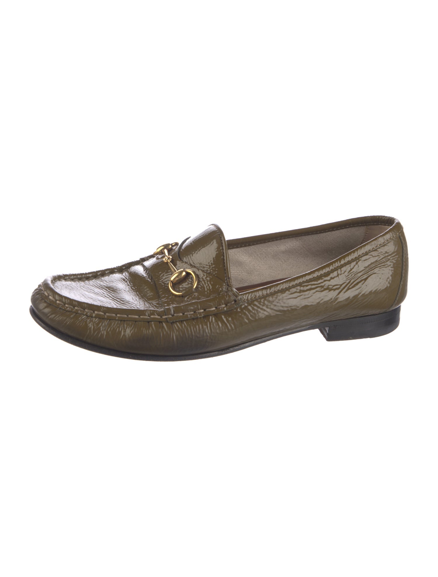 Gucci Horsebit Accent Patent Leather Loafers