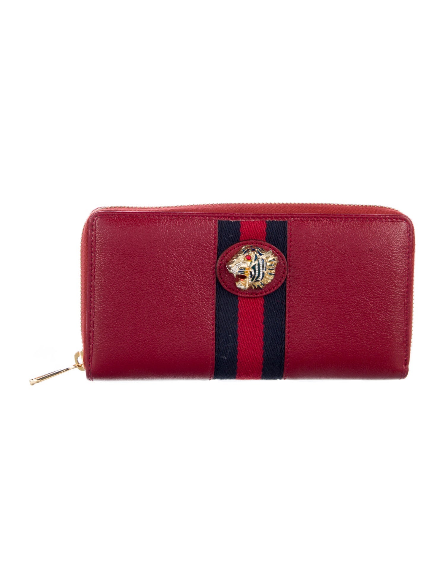 Gucci Web Accent Leather Continental Wallet